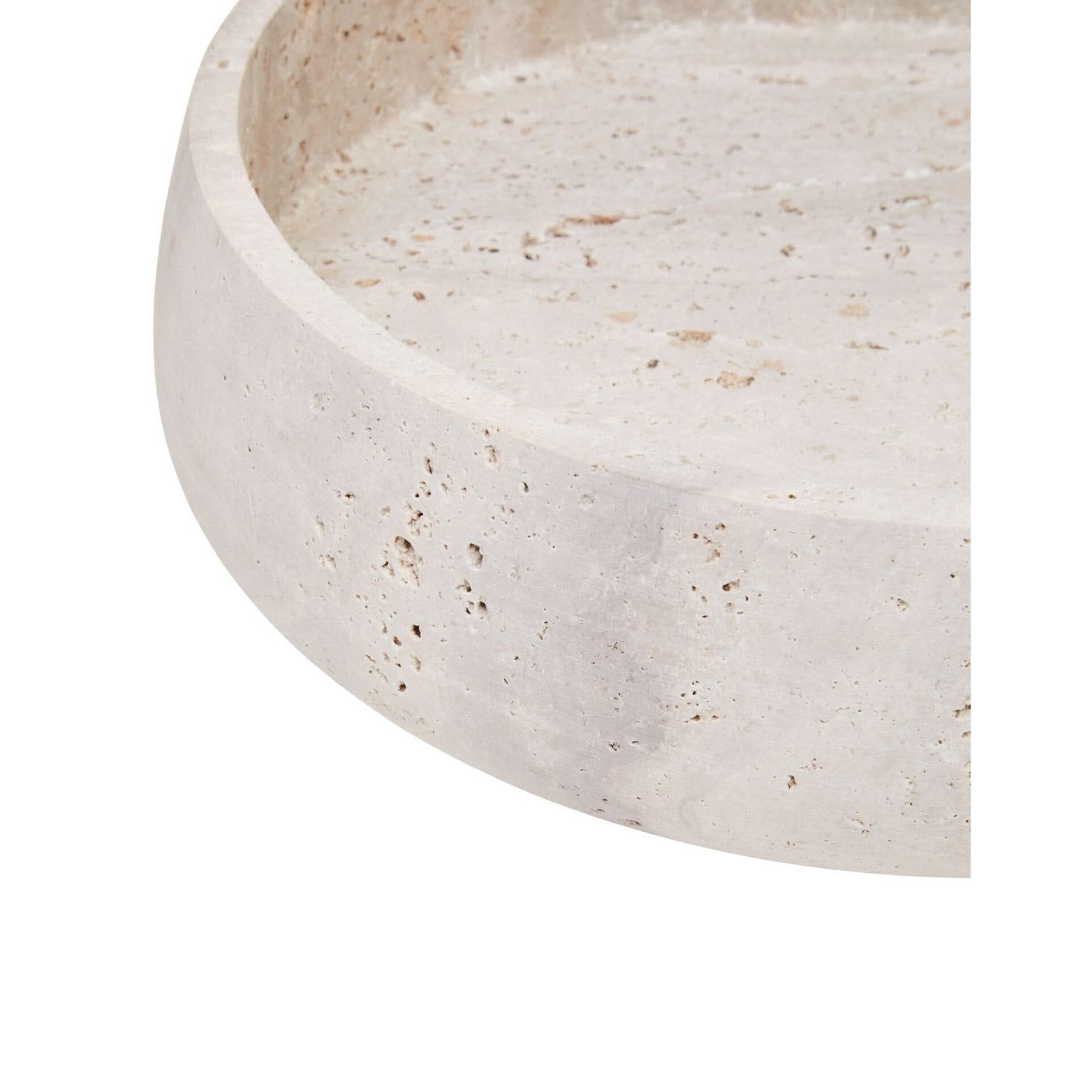 Tibor Travertine Bowl with Raised Edges   Nicholas John Interiors