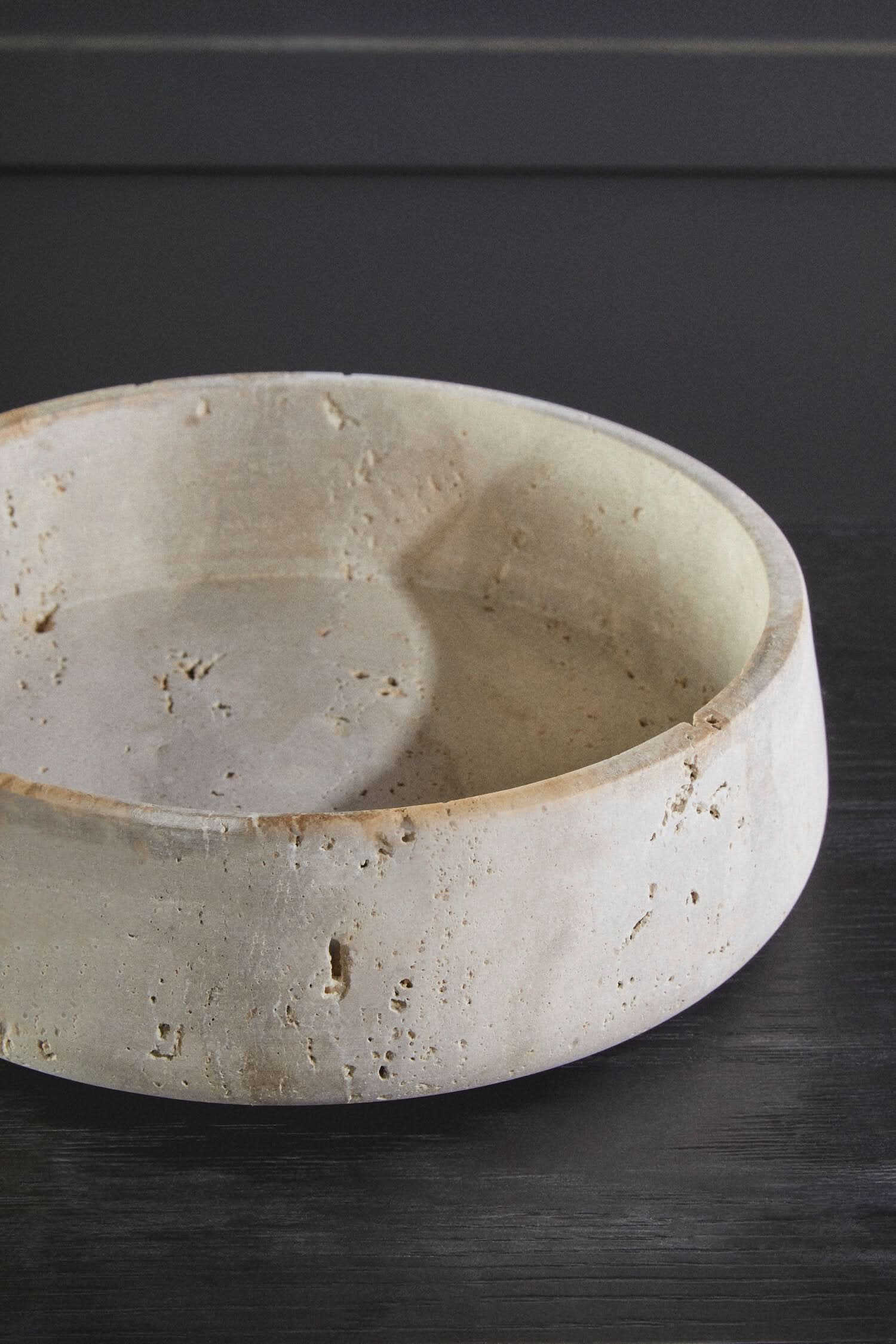 Tibor Travertine Bowl with Raised Edges   Nicholas John Interiors