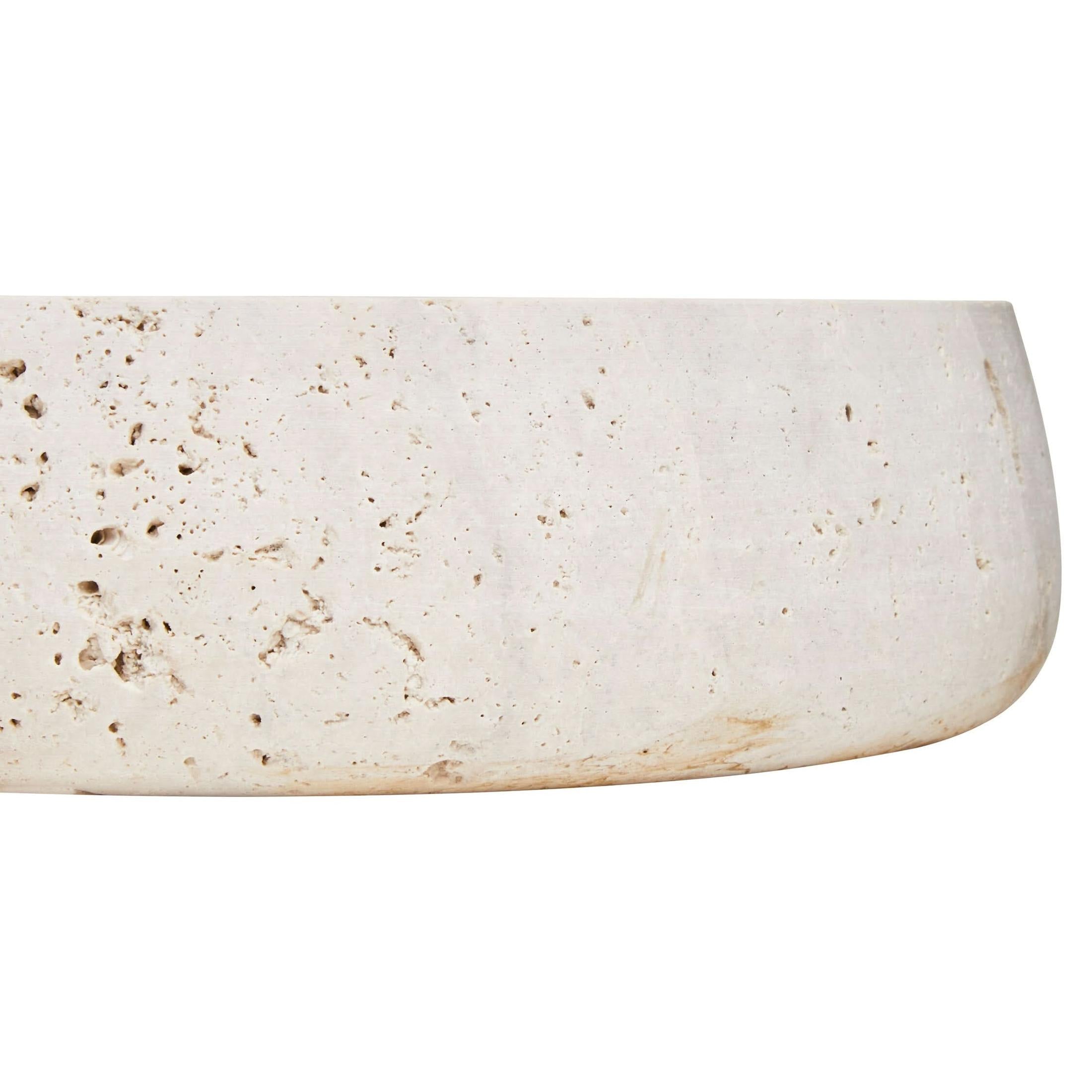 Tibor Travertine Bowl with Raised Edges   Nicholas John Interiors
