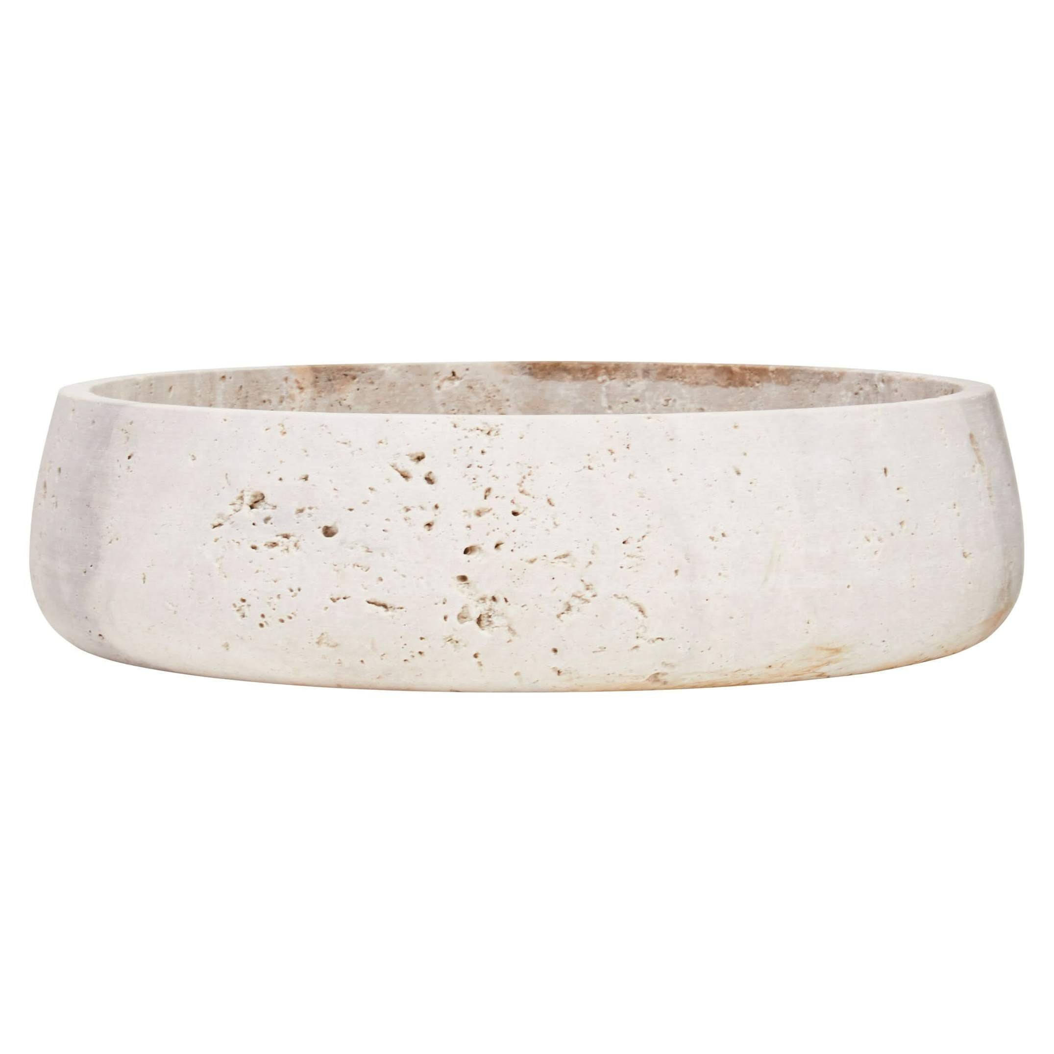 Tibor Travertine Bowl with Raised Edges   Nicholas John Interiors
