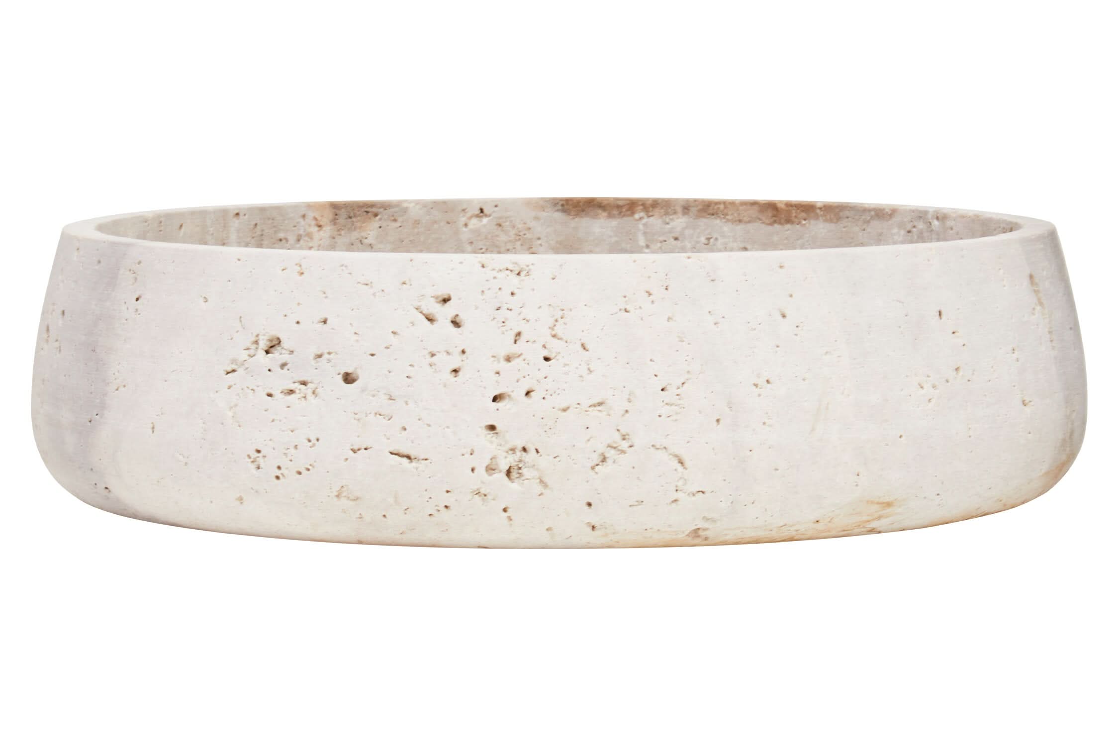 Tibor Travertine Bowl with Raised Edges   Nicholas John Interiors