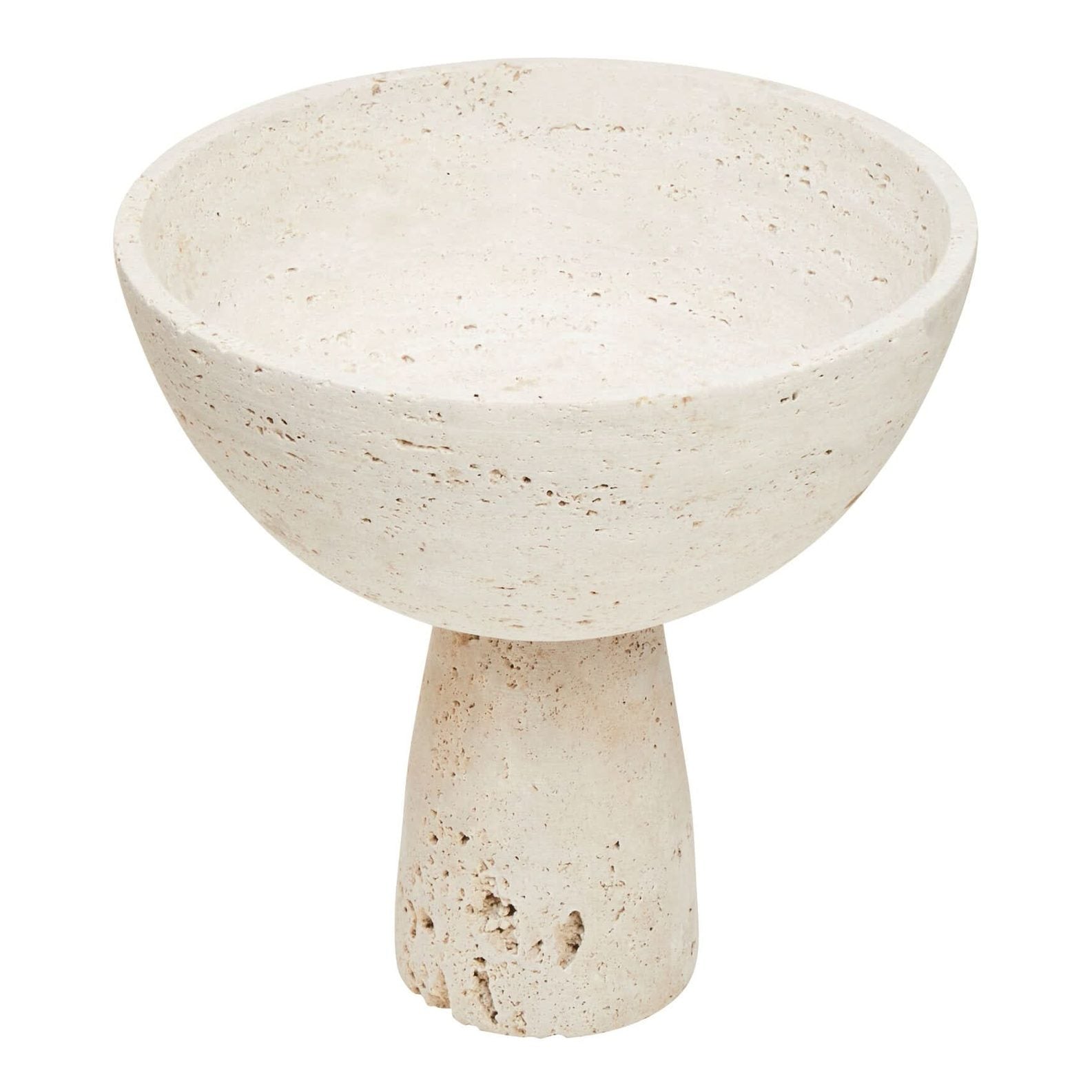 Tibor Travertine Pedestal Bowl   Nicholas John Interiors