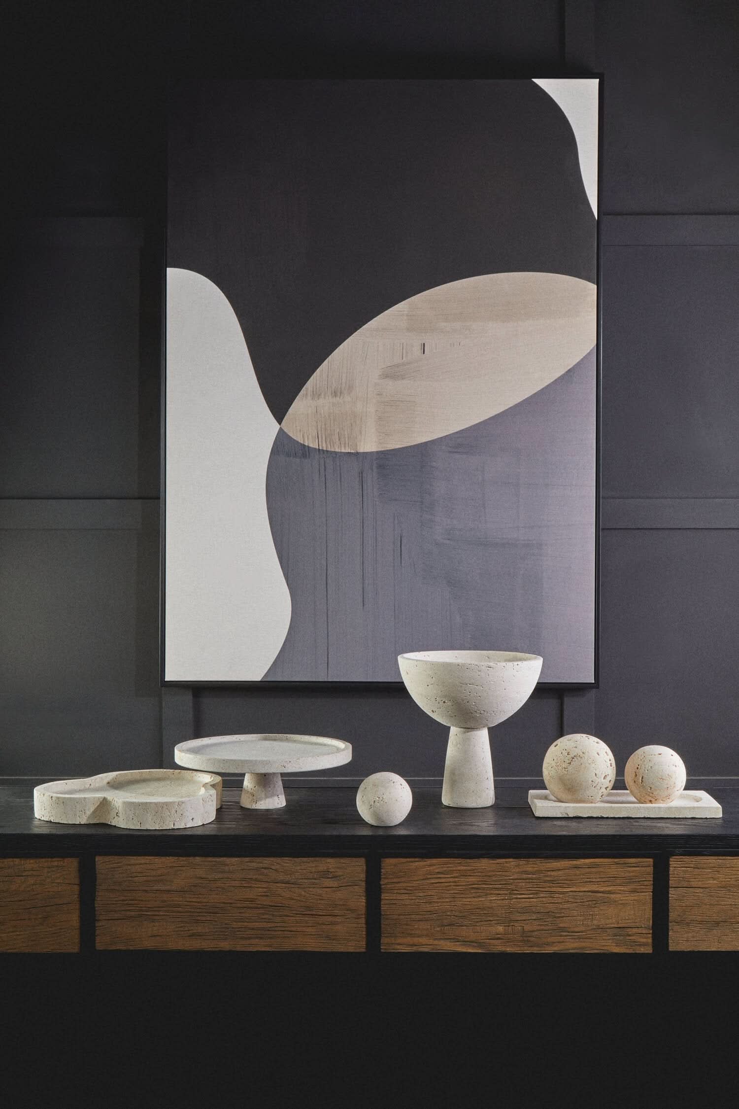 Tibor Travertine Pedestal Bowl   Nicholas John Interiors