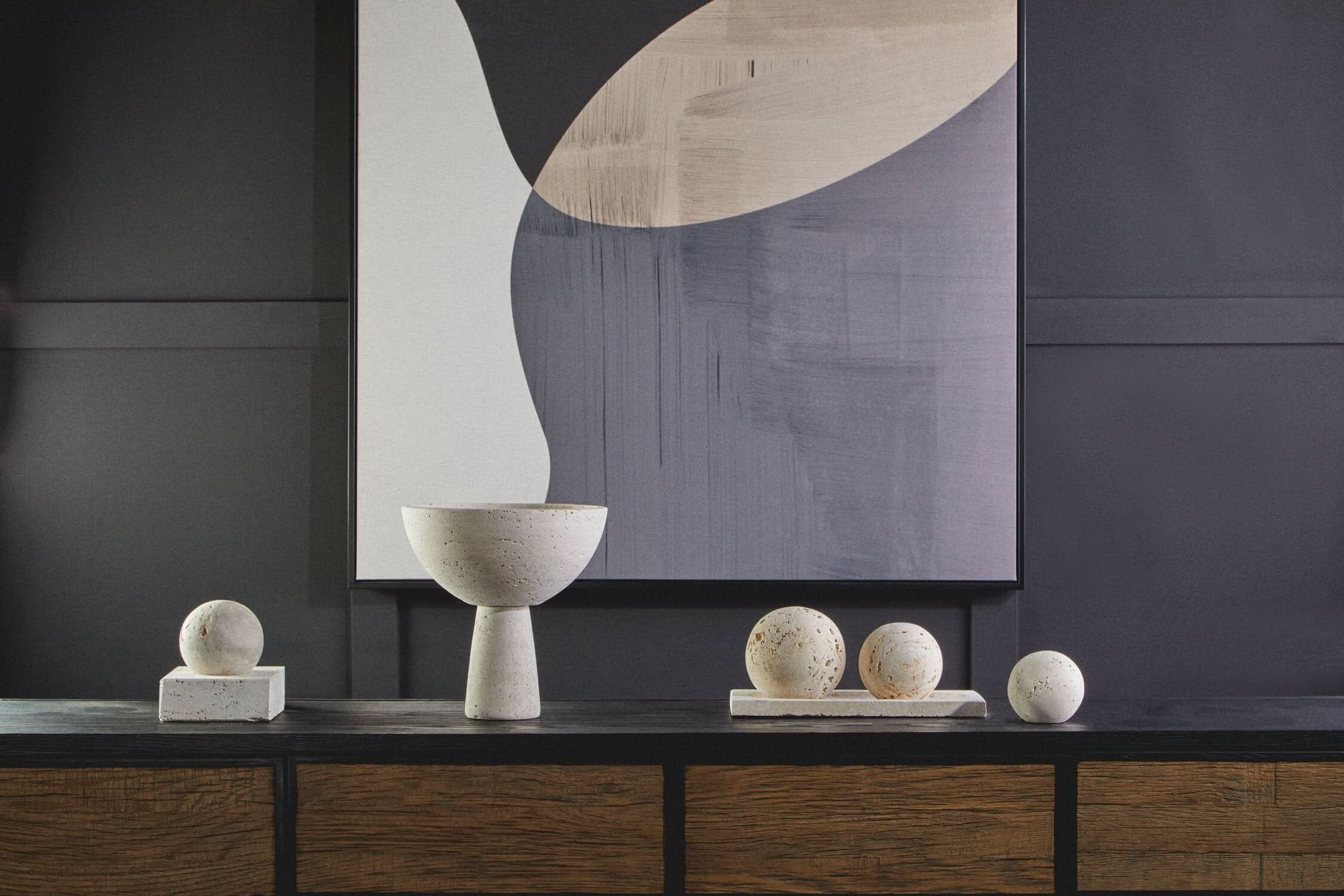 Tibor Travertine Pedestal Bowl   Nicholas John Interiors