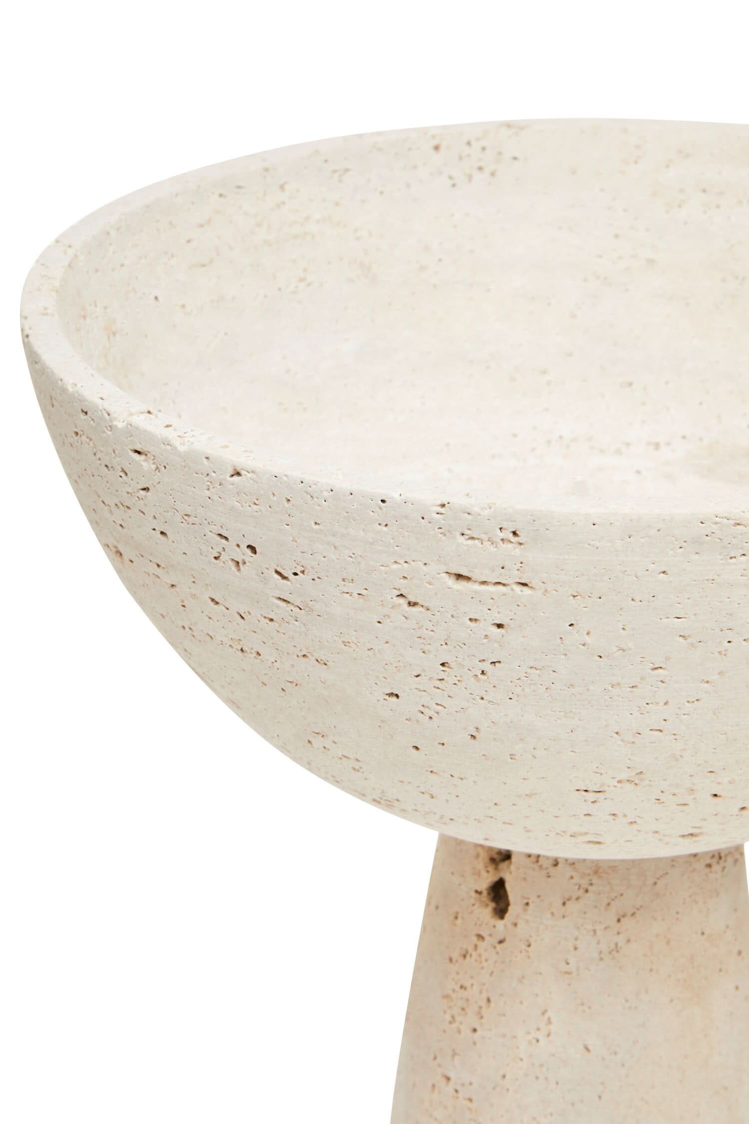 Tibor Travertine Pedestal Bowl   Nicholas John Interiors
