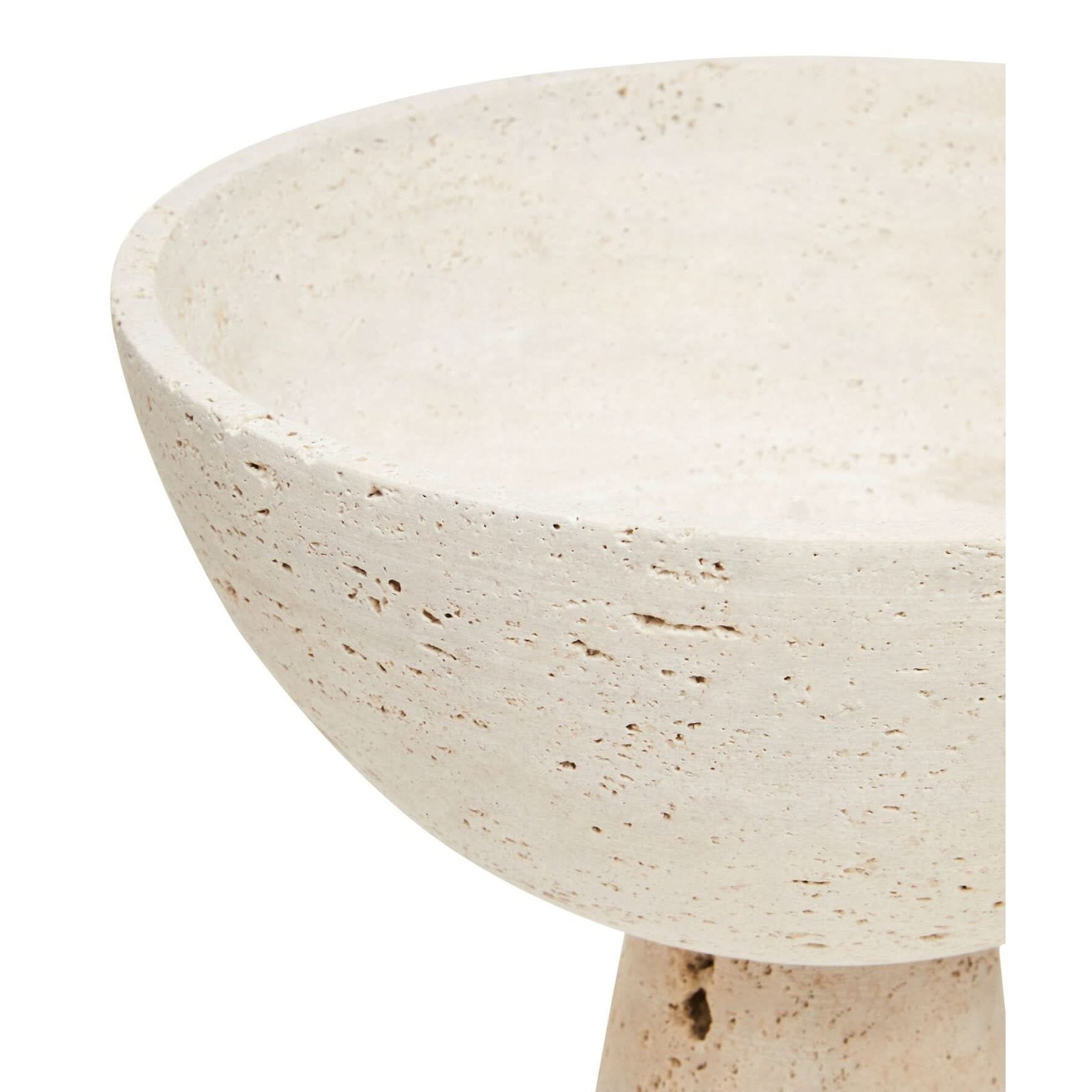 Tibor Travertine Pedestal Bowl   Nicholas John Interiors