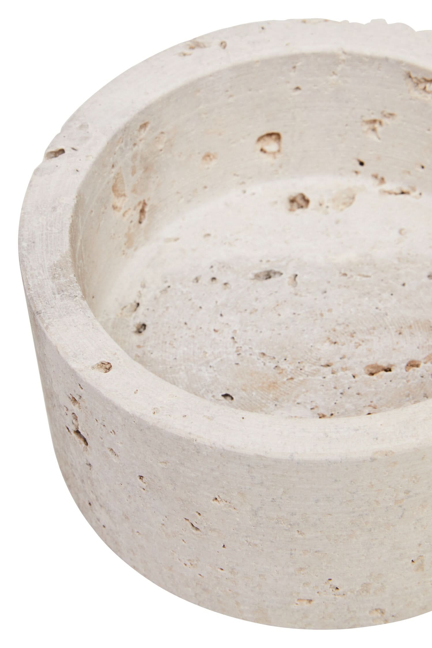 Tibor Travertine Round Trinket Box   Nicholas John Interiors