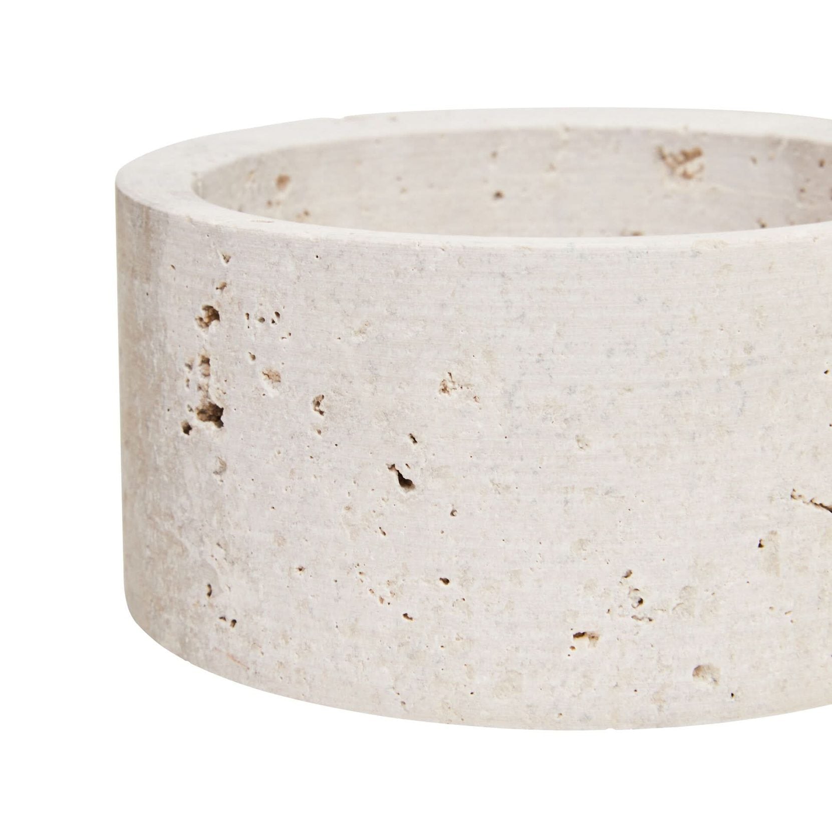 Tibor Travertine Round Trinket Box   Nicholas John Interiors