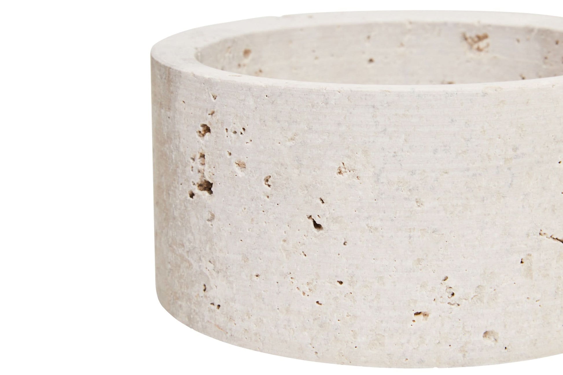 Tibor Travertine Round Trinket Box   Nicholas John Interiors