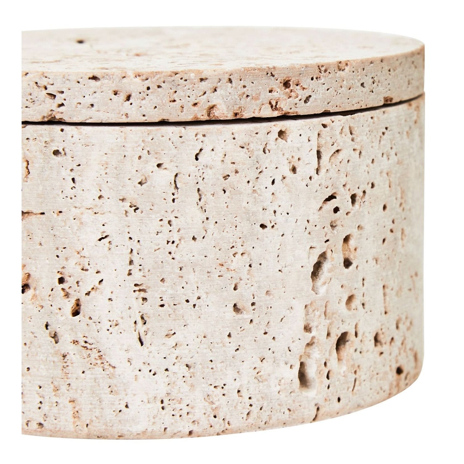 Tibor Travertine Round Trinket Box   Nicholas John Interiors