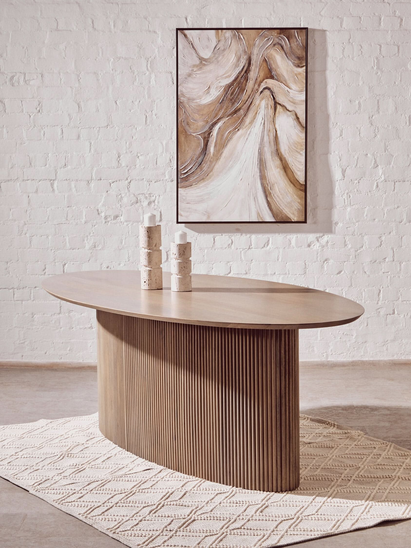 Tibor Travertine Small Candle Holder   Nicholas John Interiors
