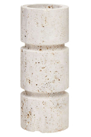 Tibor Travertine Small Candle Holder   Nicholas John Interiors