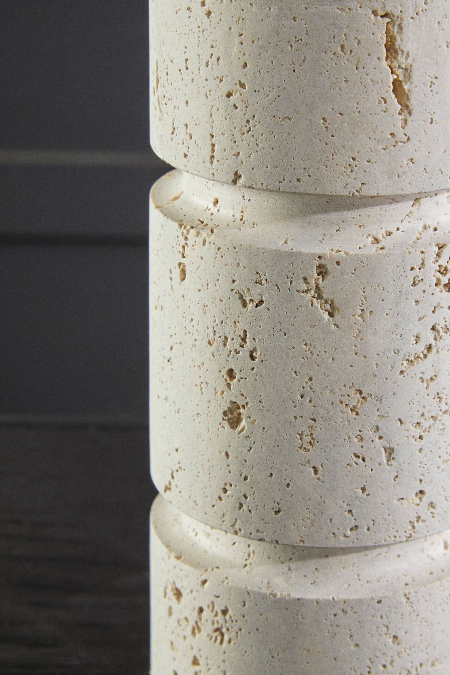 Tibor Travertine Small Candle Holder   Nicholas John Interiors