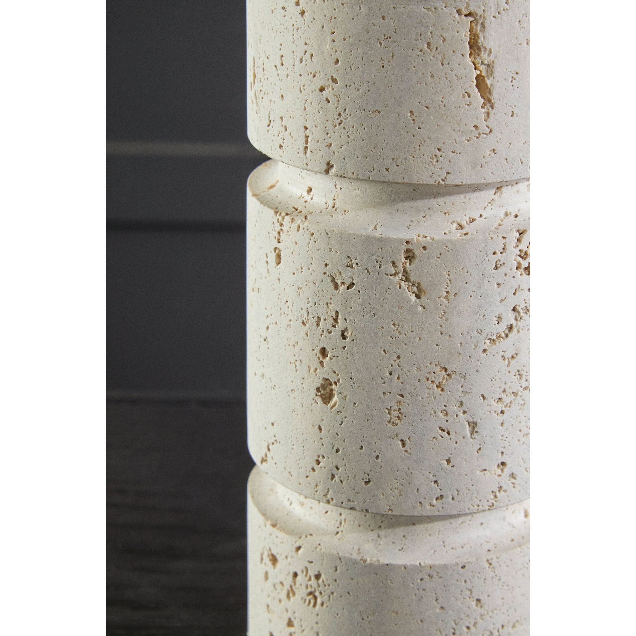 Tibor Travertine Small Candle Holder   Nicholas John Interiors