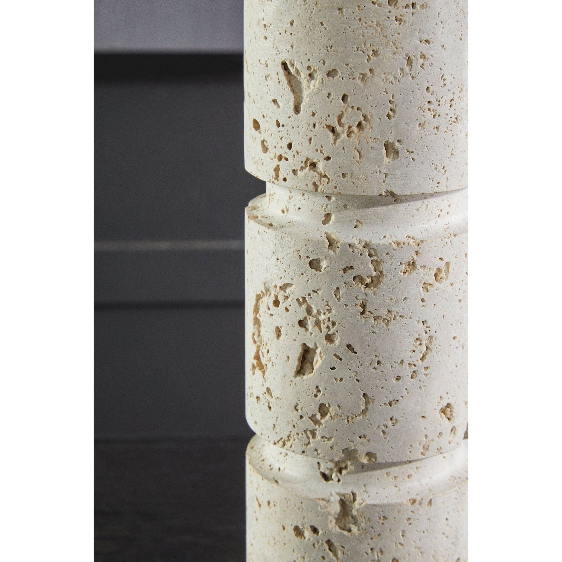 Tibor Travertine Large Candle Holder   Nicholas John Interiors