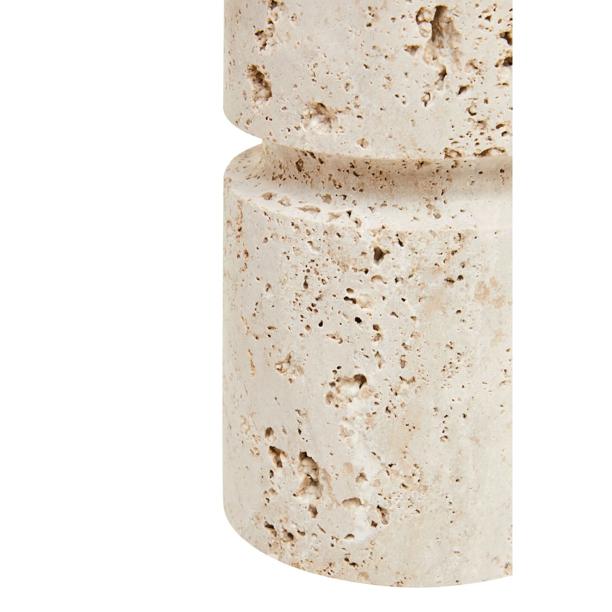 Tibor Travertine Large Candle Holder   Nicholas John Interiors