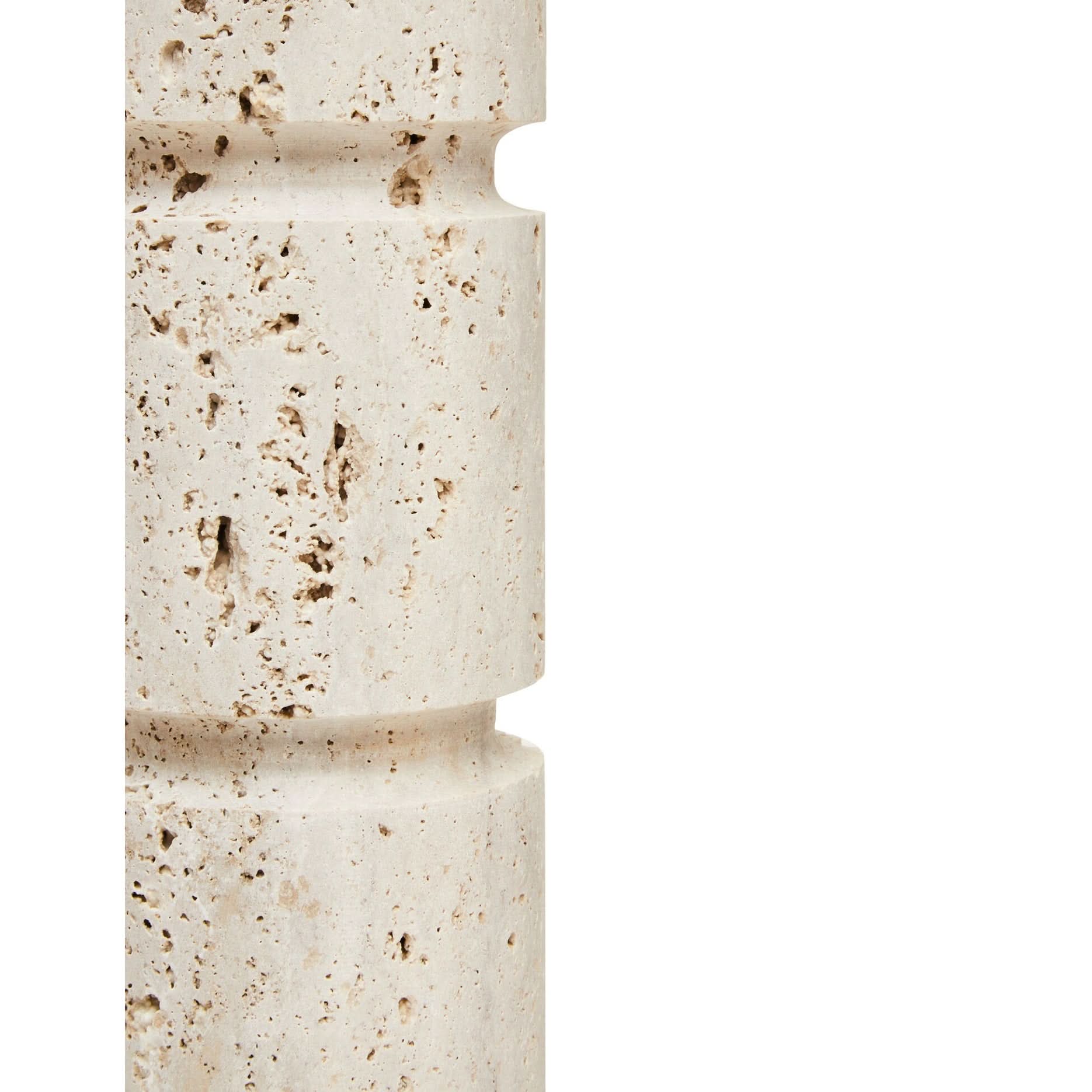Tibor Travertine Large Candle Holder   Nicholas John Interiors