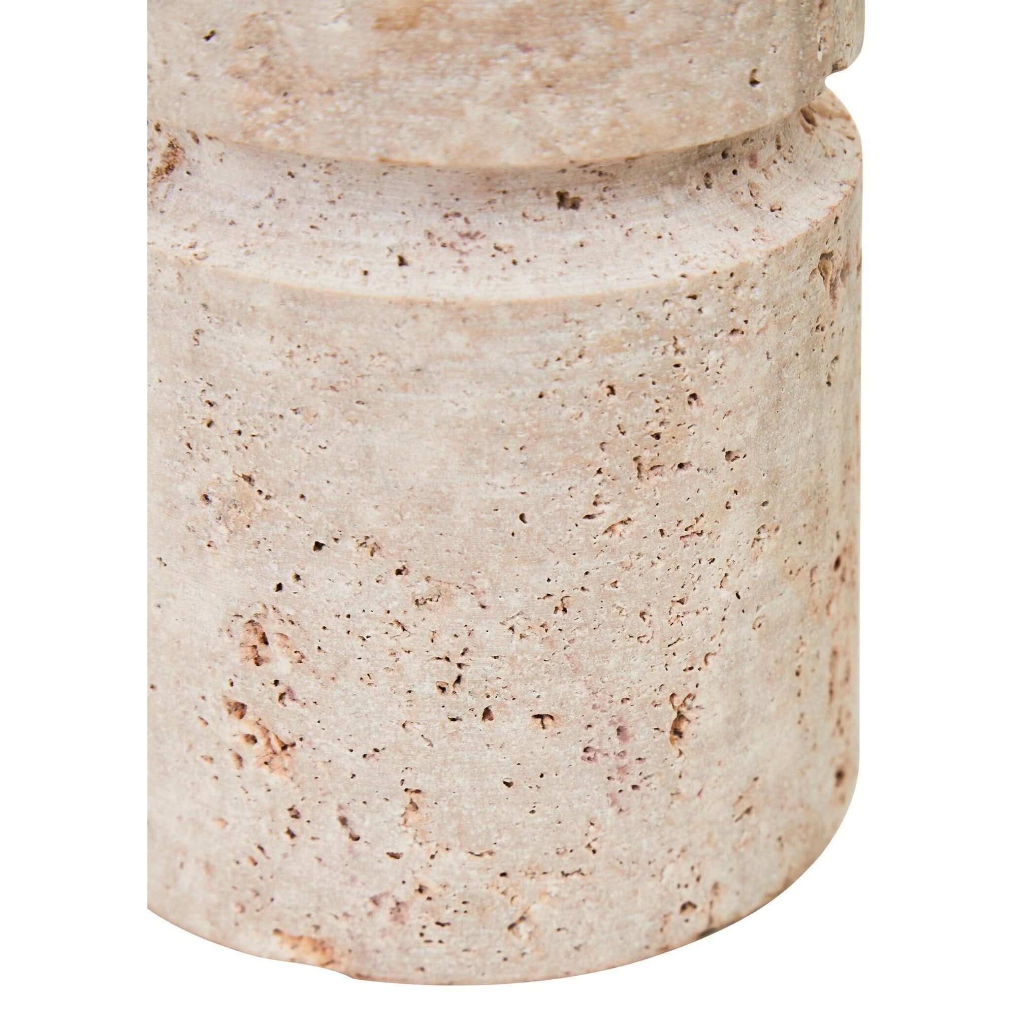Tibor Travertine Large Candle Holder   Nicholas John Interiors