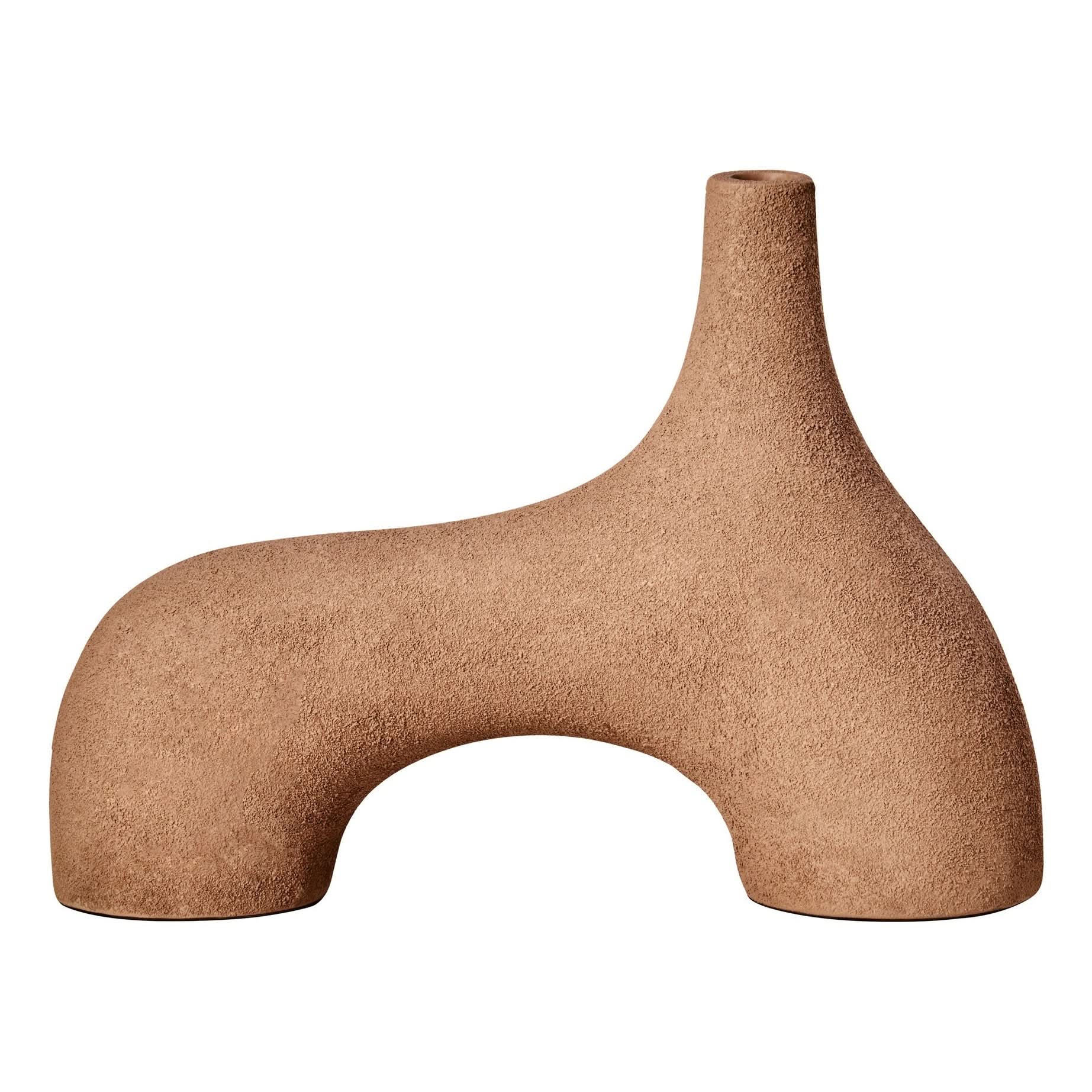 Dunas Small Textured Beige Abstract Vase   Nicholas John Interiors