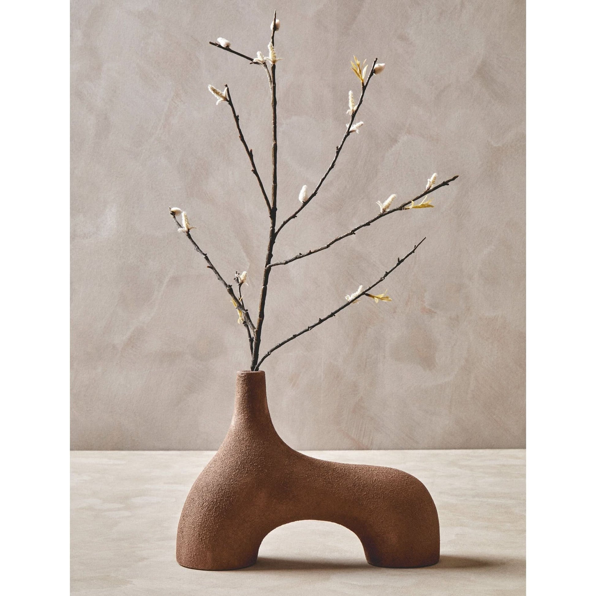 Dunas Small Textured Beige Abstract Vase   Nicholas John Interiors