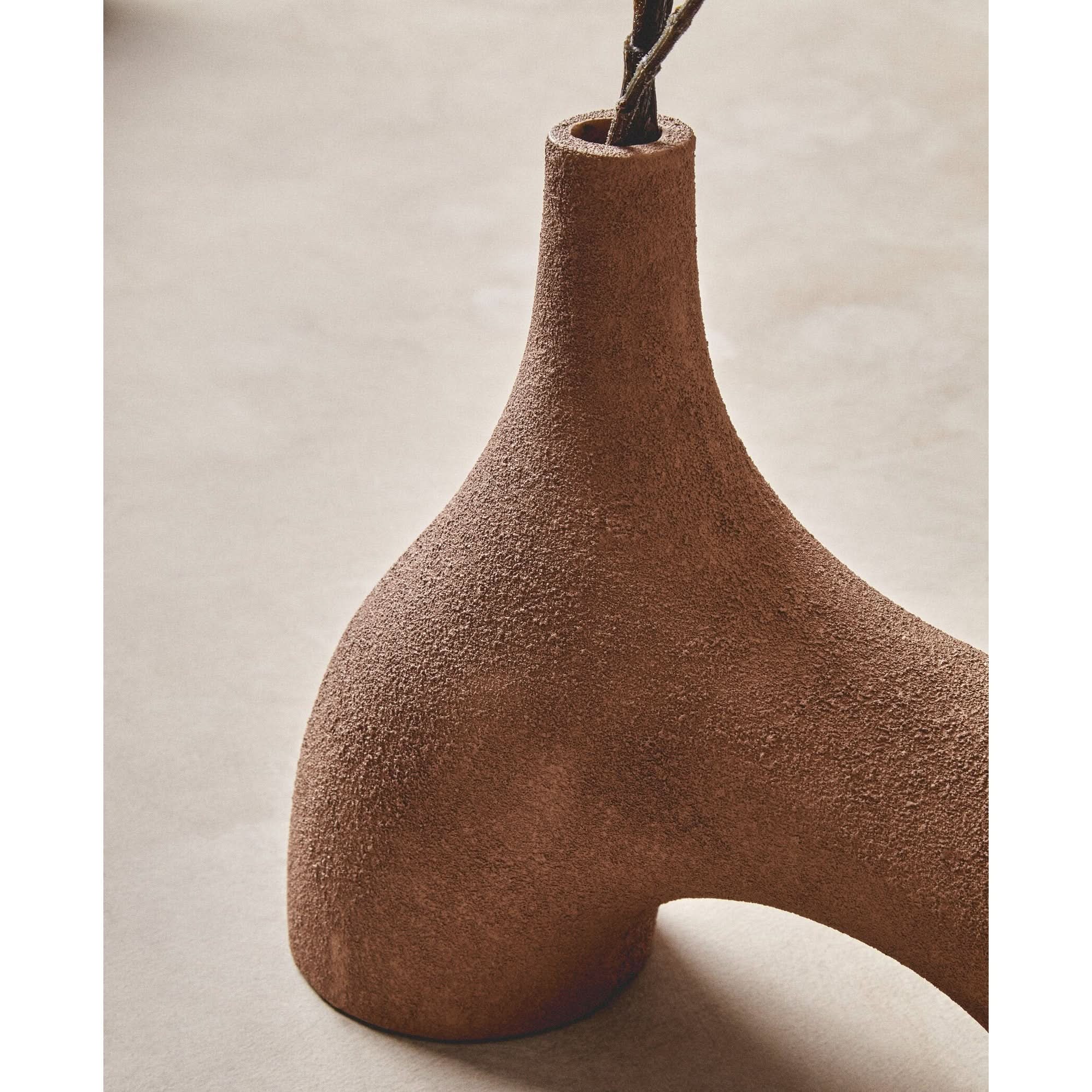 Dunas Small Textured Beige Abstract Vase   Nicholas John Interiors