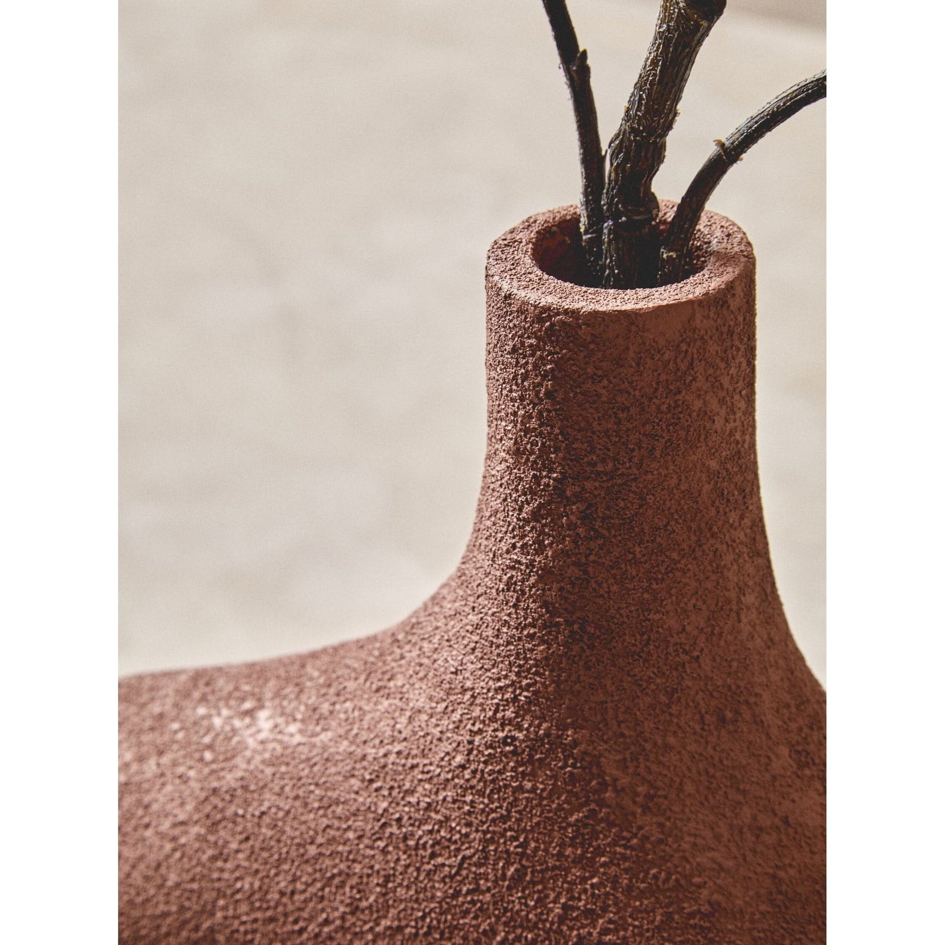 Dunas Small Textured Beige Abstract Vase   Nicholas John Interiors