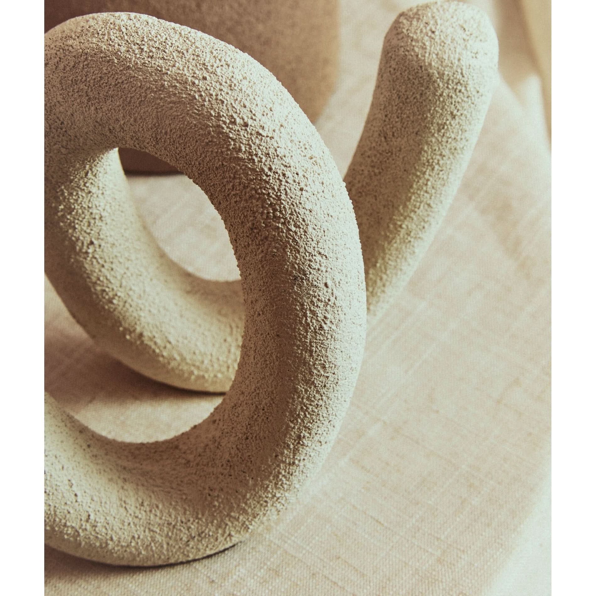 Dunas Small Textured White Loop Sculpture   Nicholas John Interiors