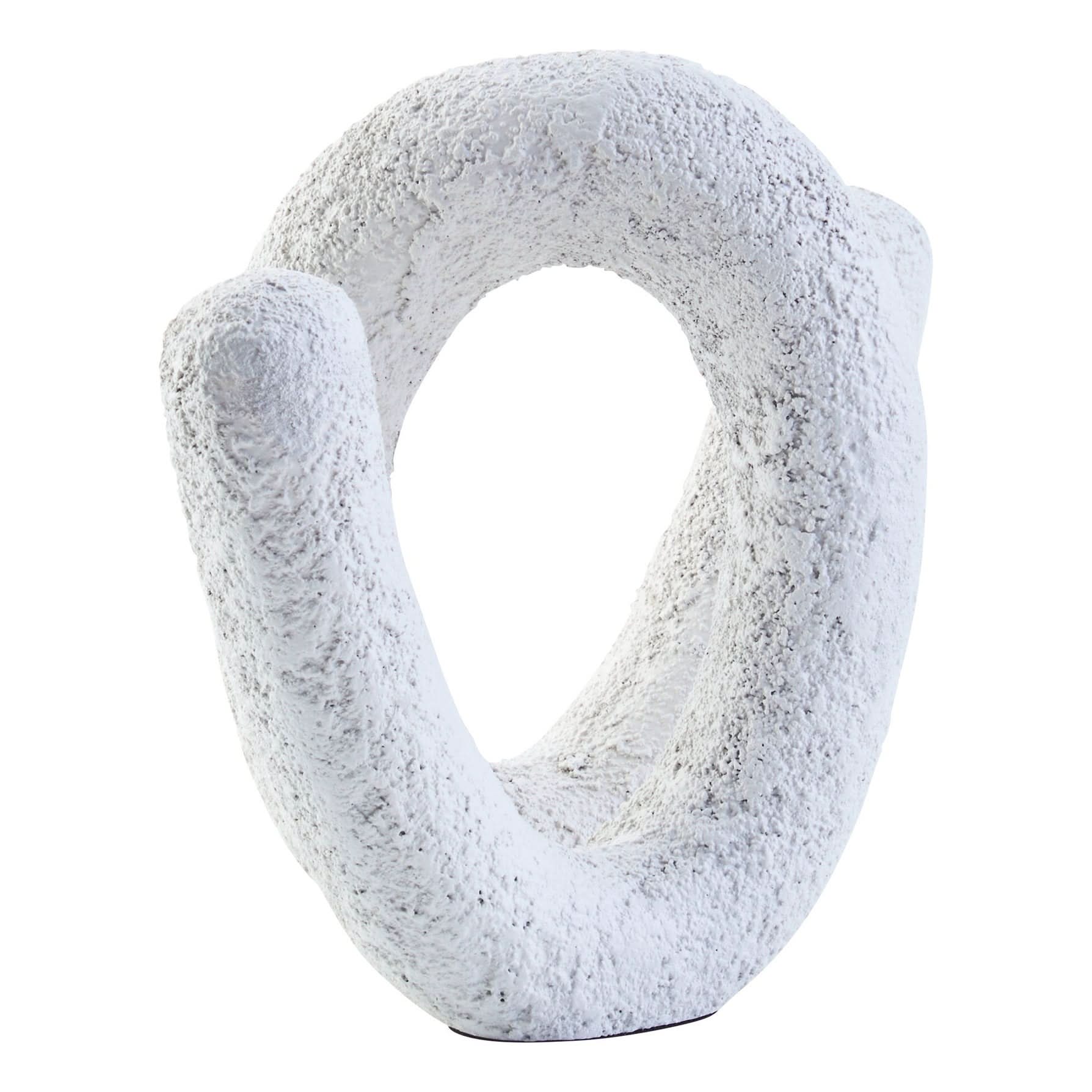 Dunas Small Textured White Loop Sculpture   Nicholas John Interiors