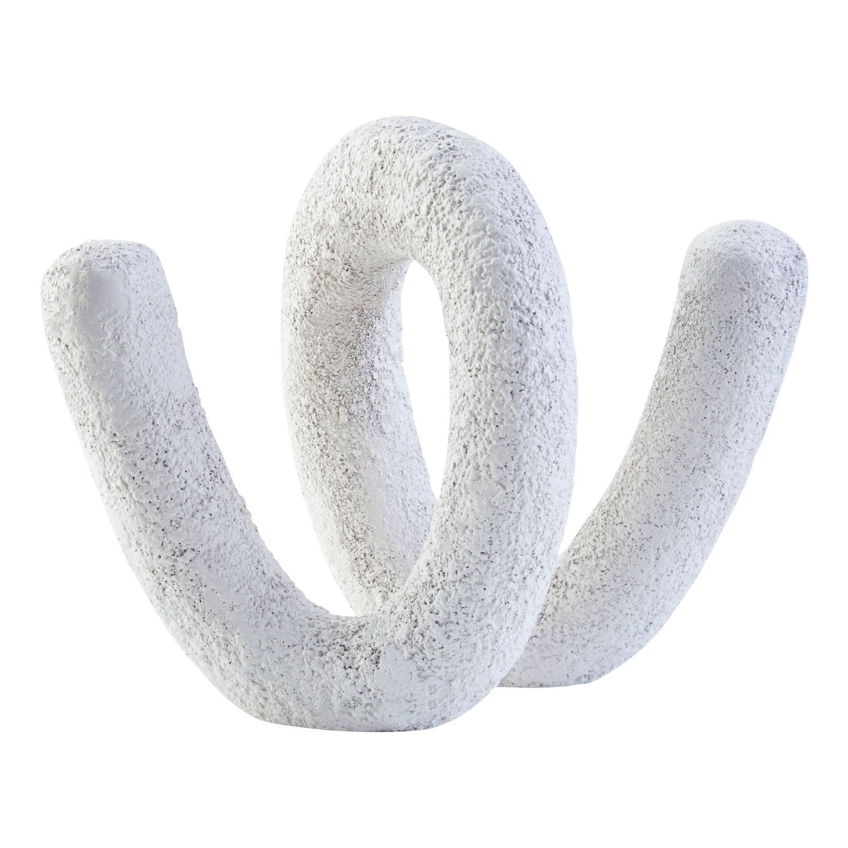 Dunas Small Textured White Loop Sculpture   Nicholas John Interiors