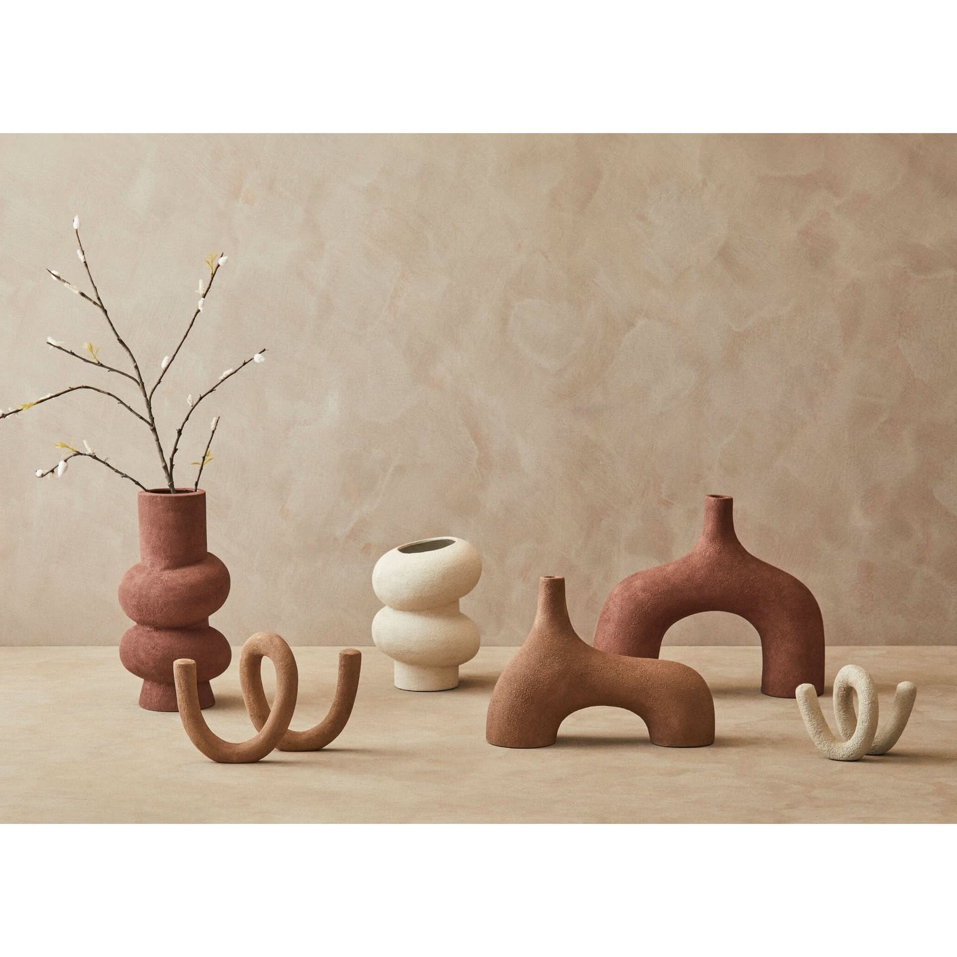 Dunas Small Textured White Loop Sculpture   Nicholas John Interiors