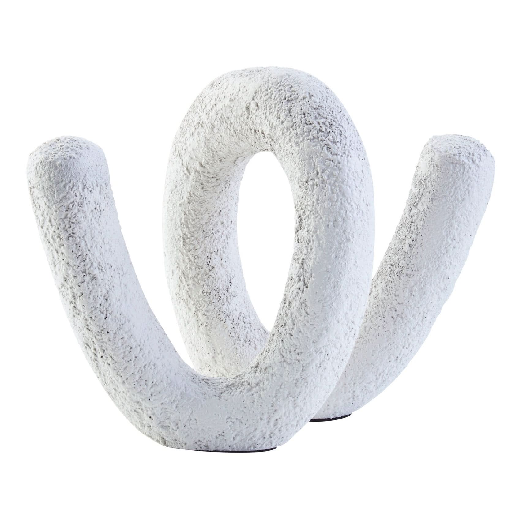Dunas Small Textured White Loop Sculpture   Nicholas John Interiors