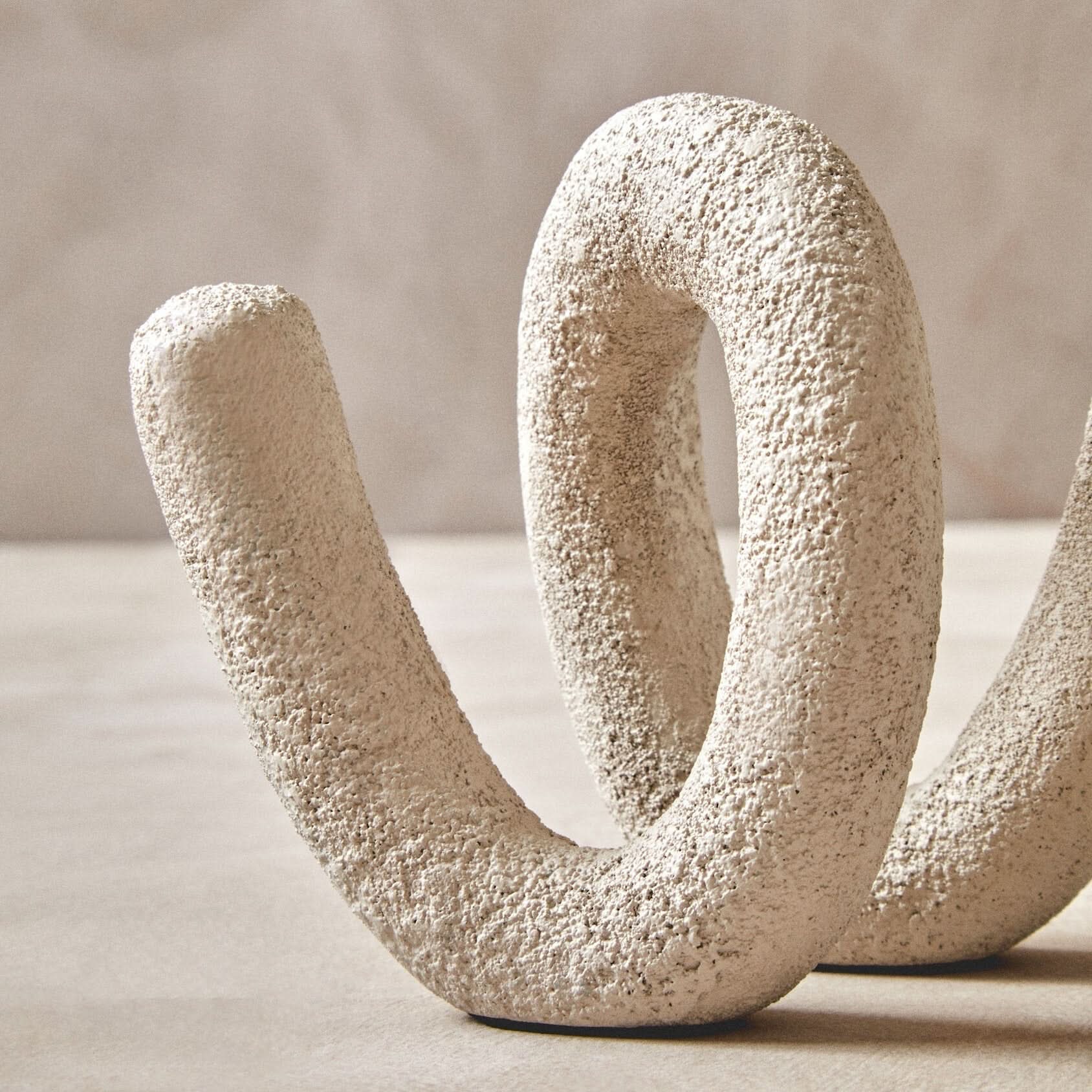 Dunas Small Textured White Loop Sculpture   Nicholas John Interiors