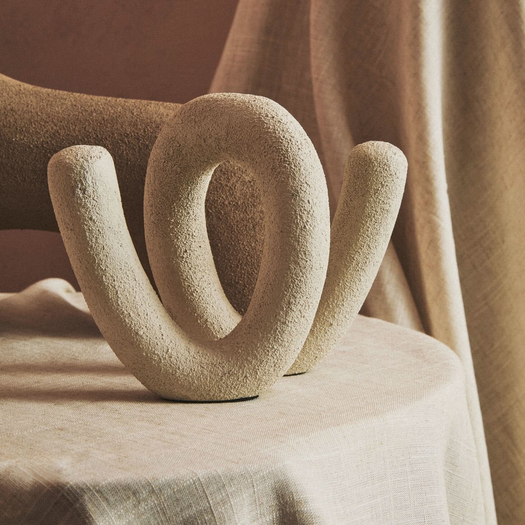 Dunas Small Textured White Loop Sculpture   Nicholas John Interiors