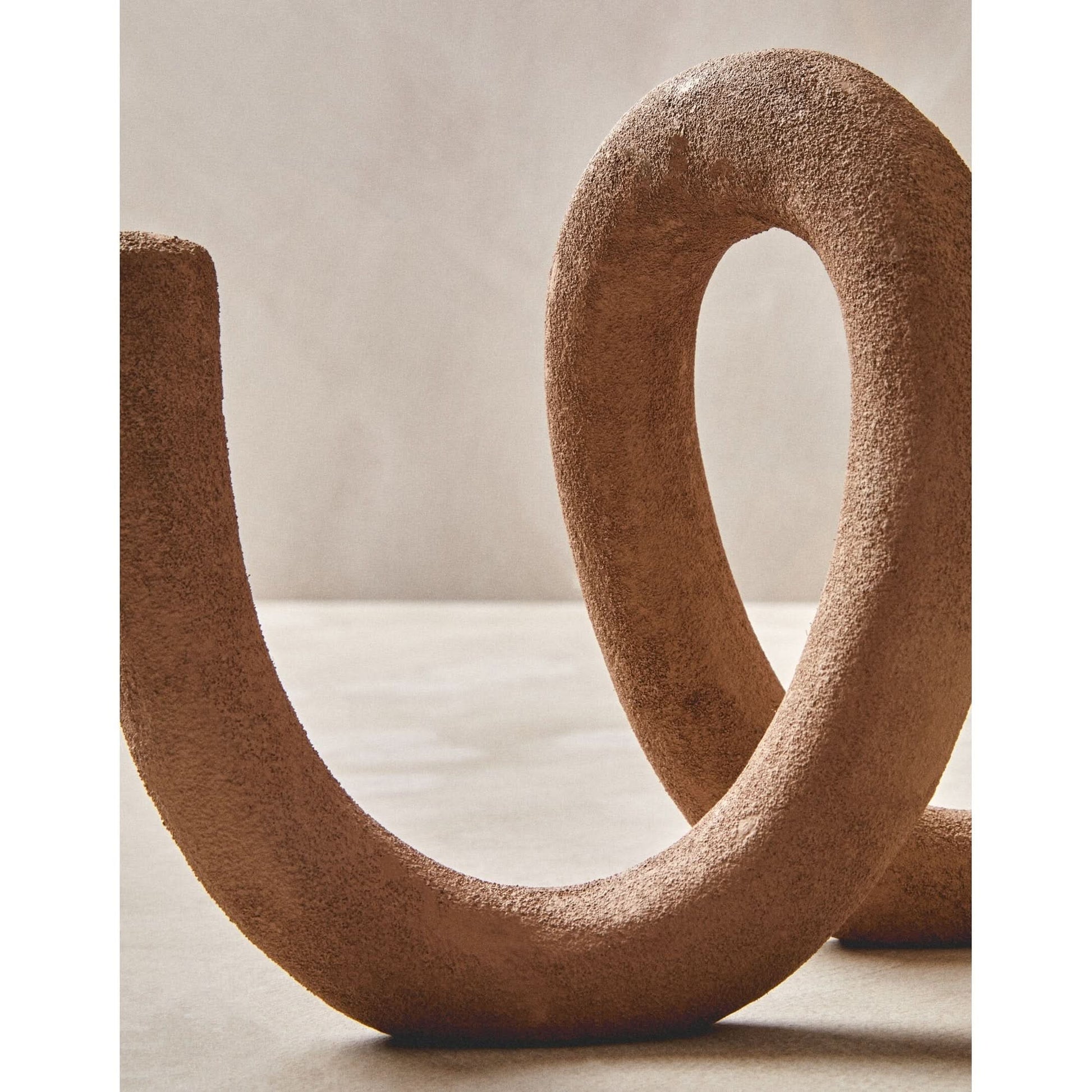 Dunas Large Textured Beige Loop Sculpture   Nicholas John Interiors