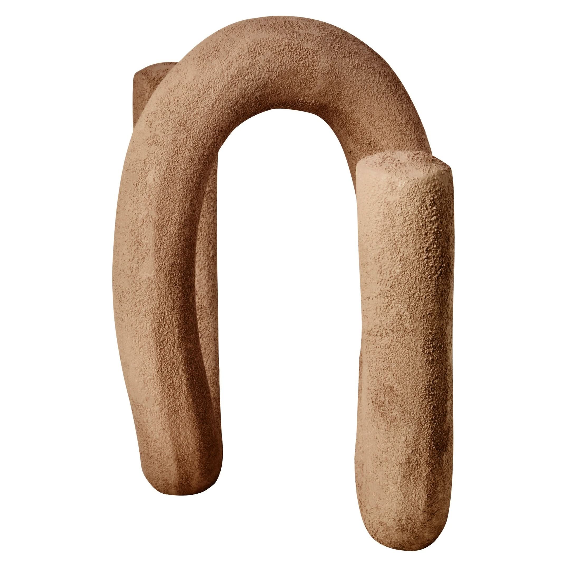 Dunas Large Textured Beige Loop Sculpture   Nicholas John Interiors