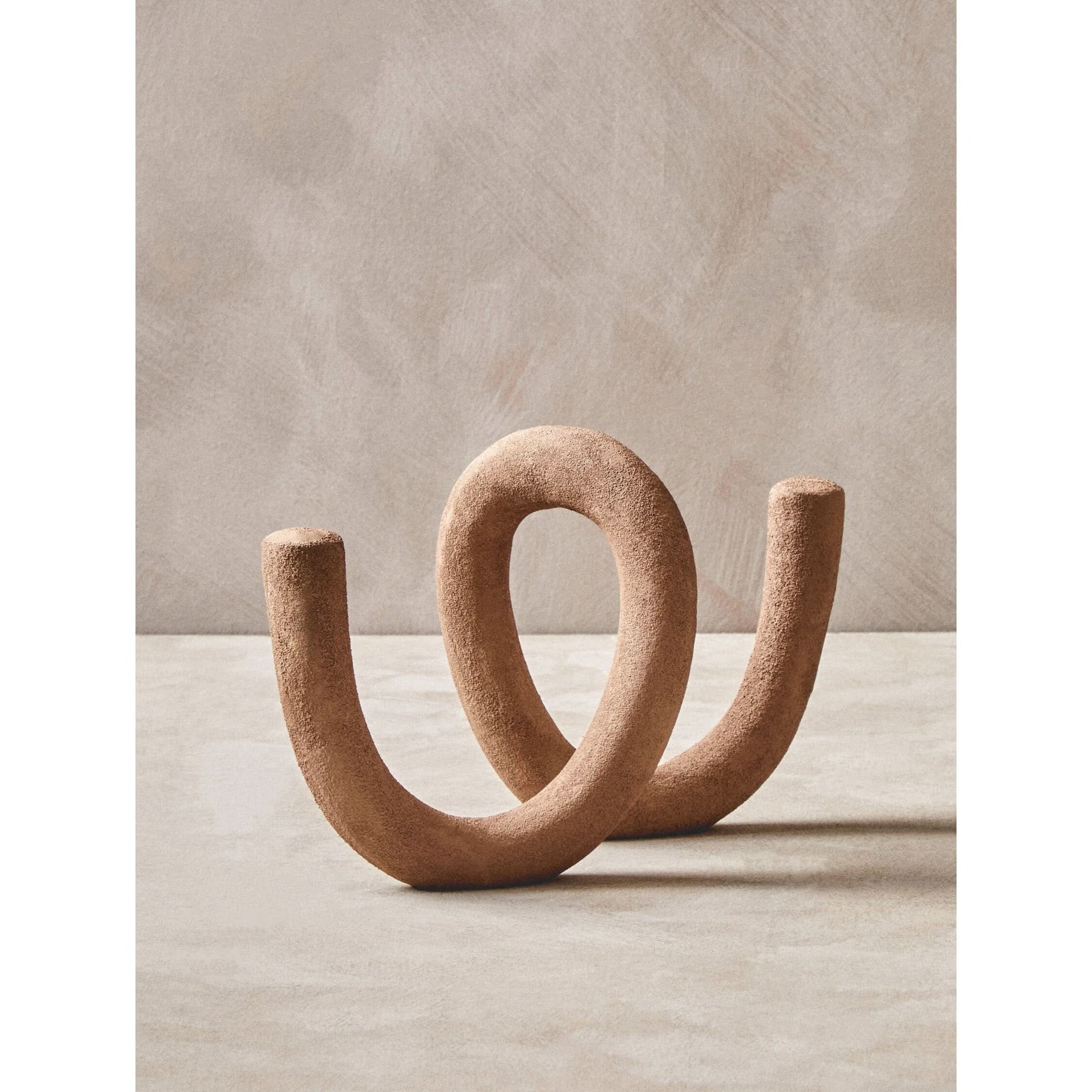 Dunas Large Textured Beige Loop Sculpture   Nicholas John Interiors