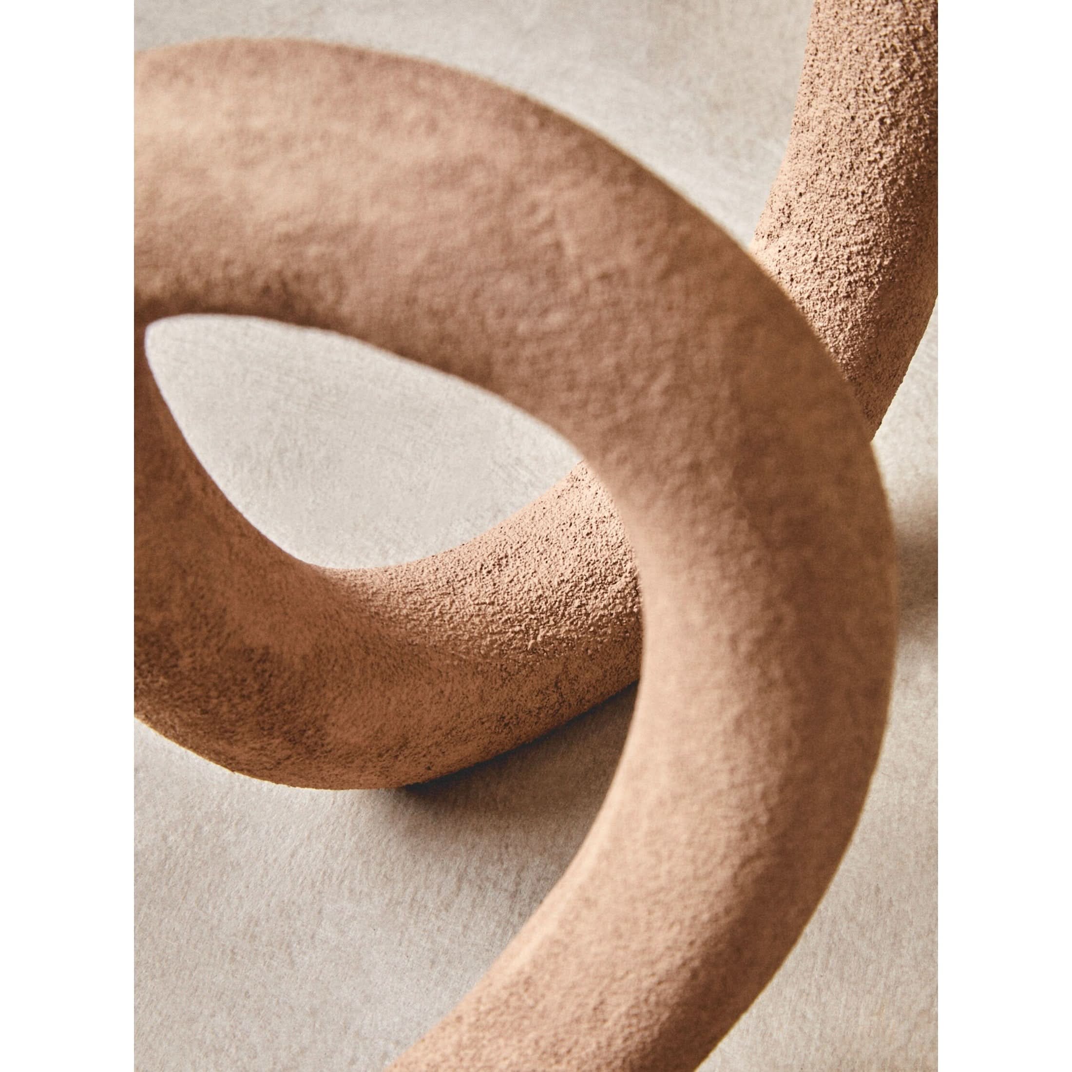 Dunas Large Textured Beige Loop Sculpture   Nicholas John Interiors