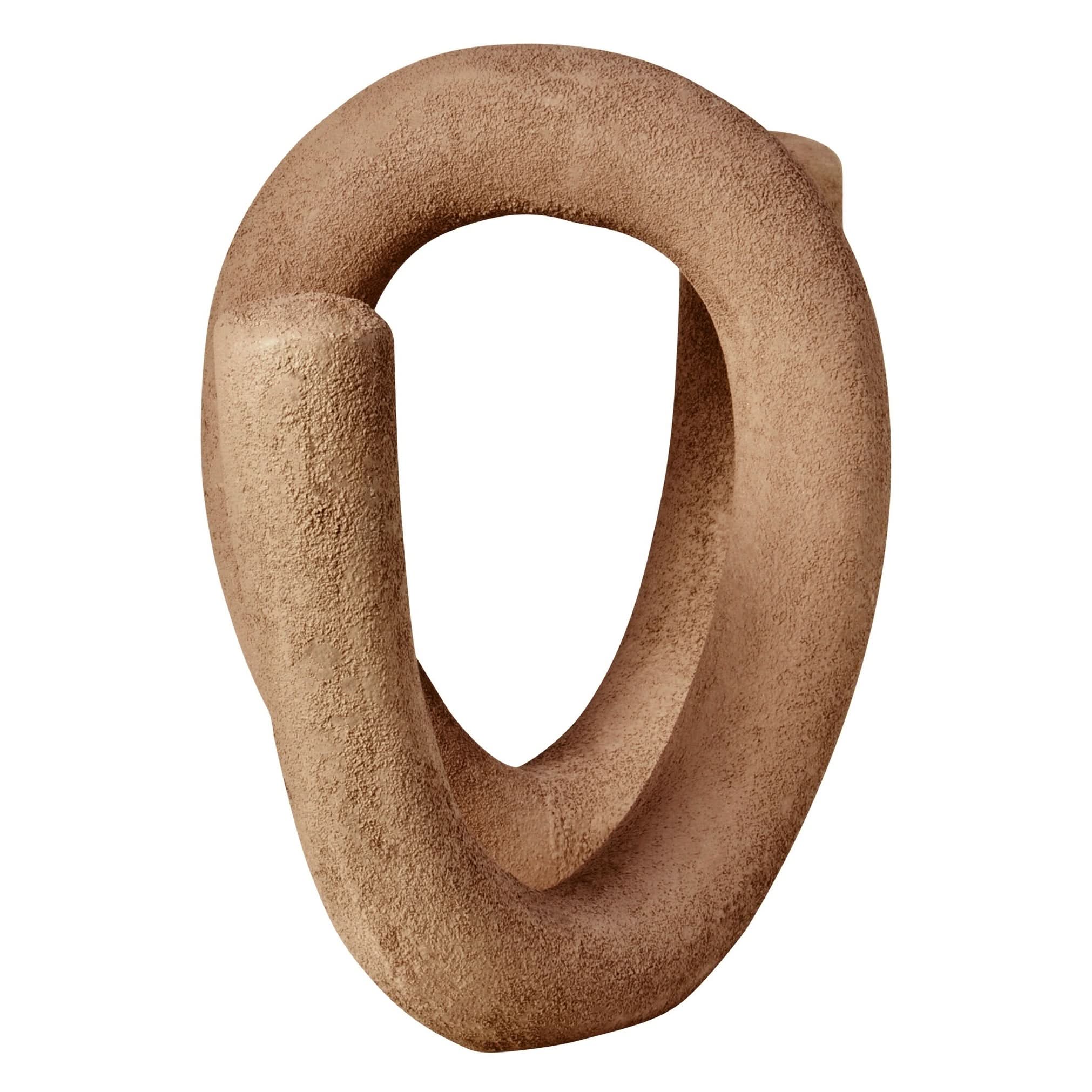 Dunas Large Textured Beige Loop Sculpture   Nicholas John Interiors
