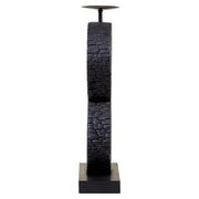Fidel Large Charred Black Mango Wood Log Candle Holder   Nicholas John Interiors
