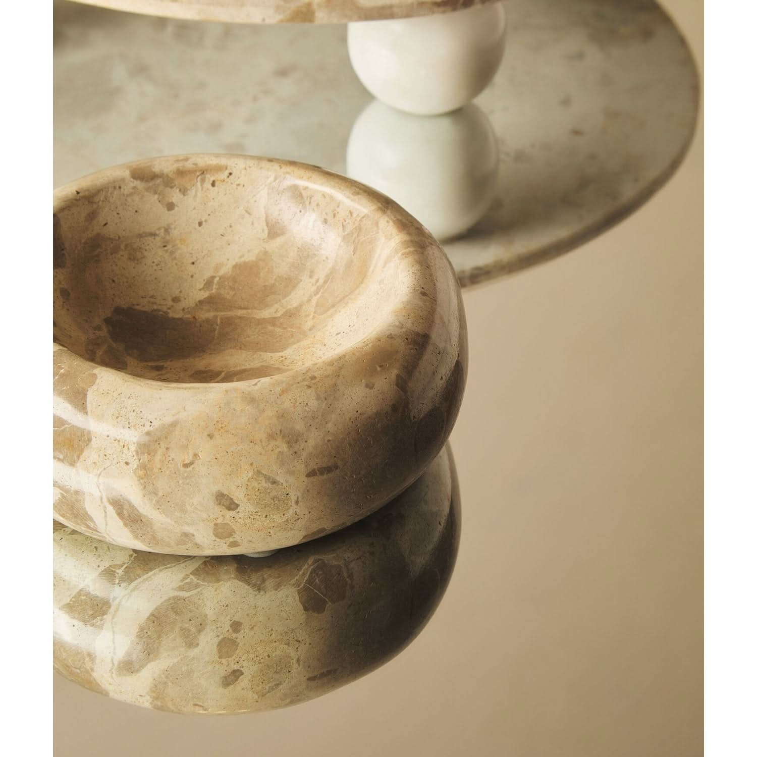 Santino Chocolate Marble Riser   Nicholas John Interiors