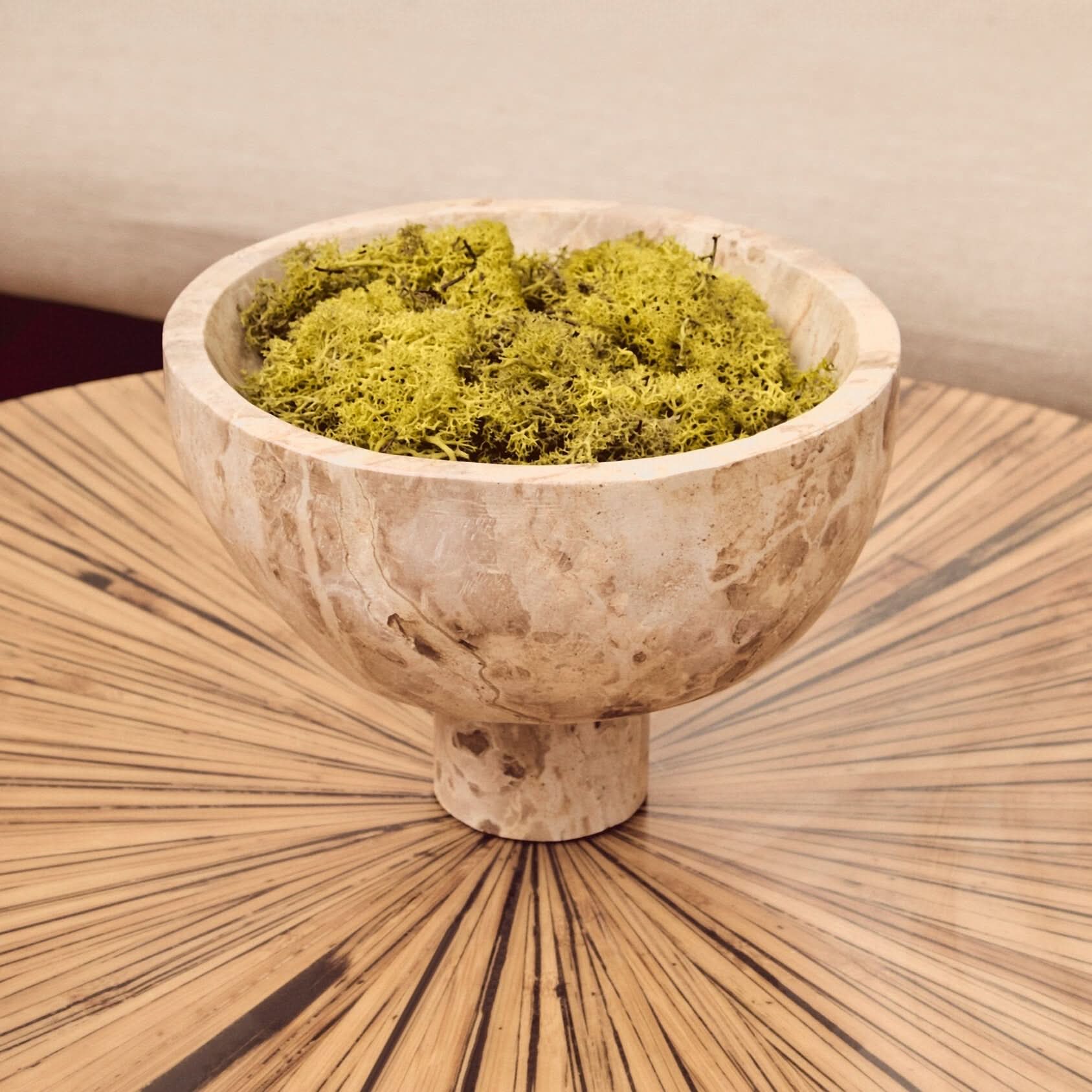 Santino Chocolate Marble Pedestal Bowl   Nicholas John Interiors