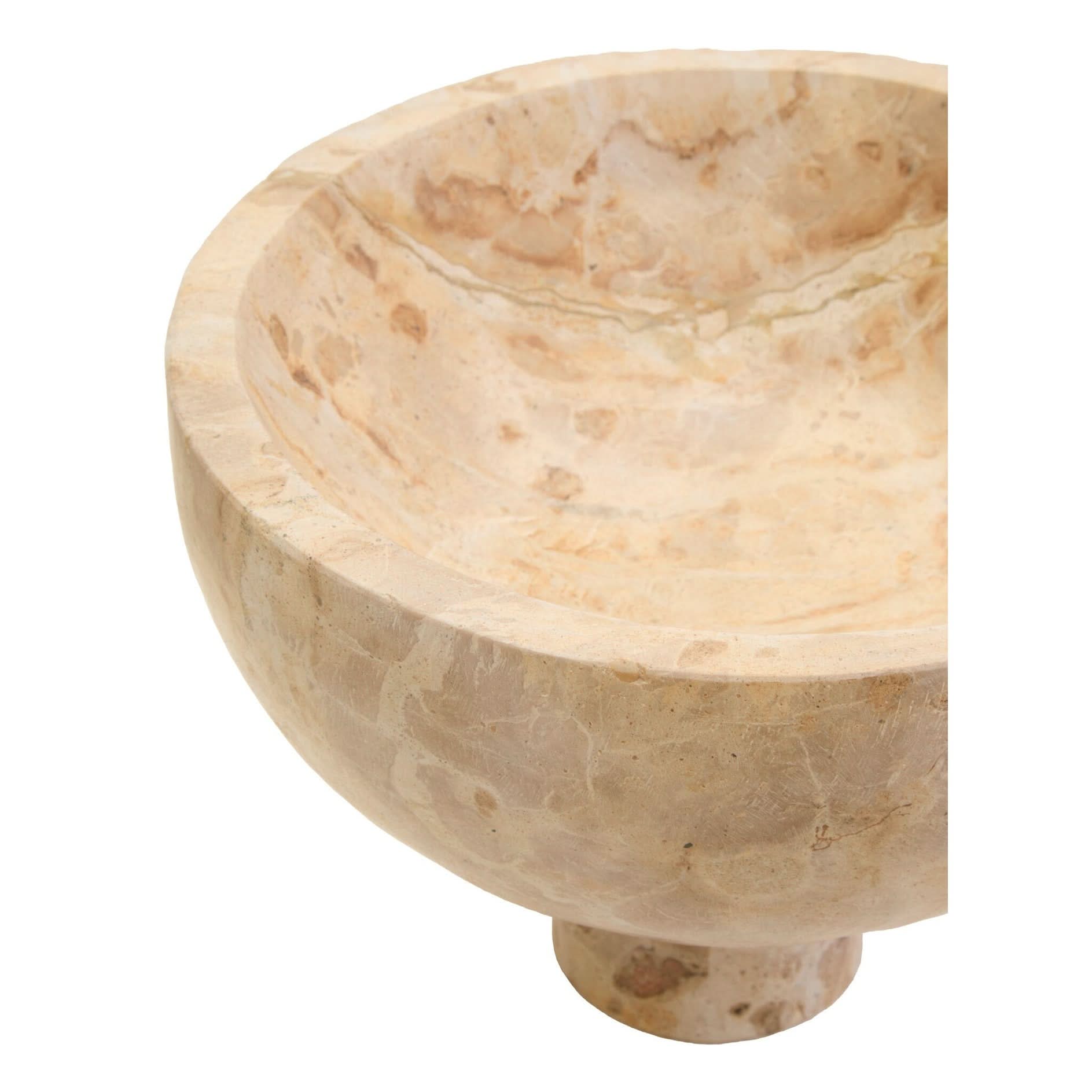 Santino Chocolate Marble Pedestal Bowl   Nicholas John Interiors