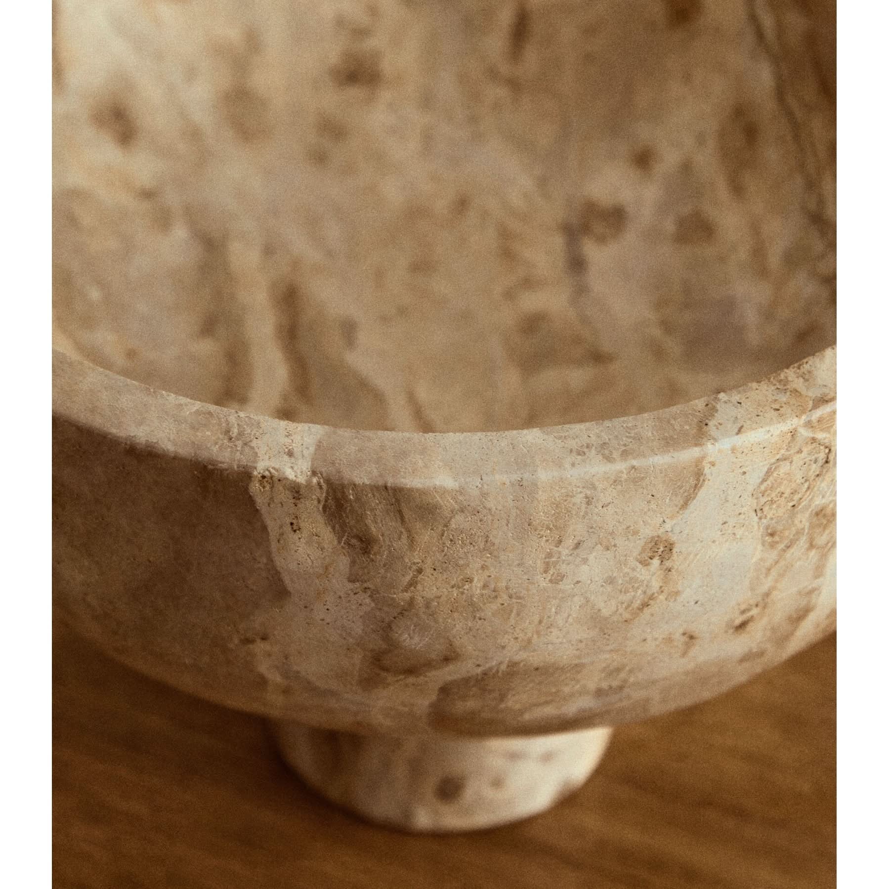Santino Chocolate Marble Pedestal Bowl   Nicholas John Interiors