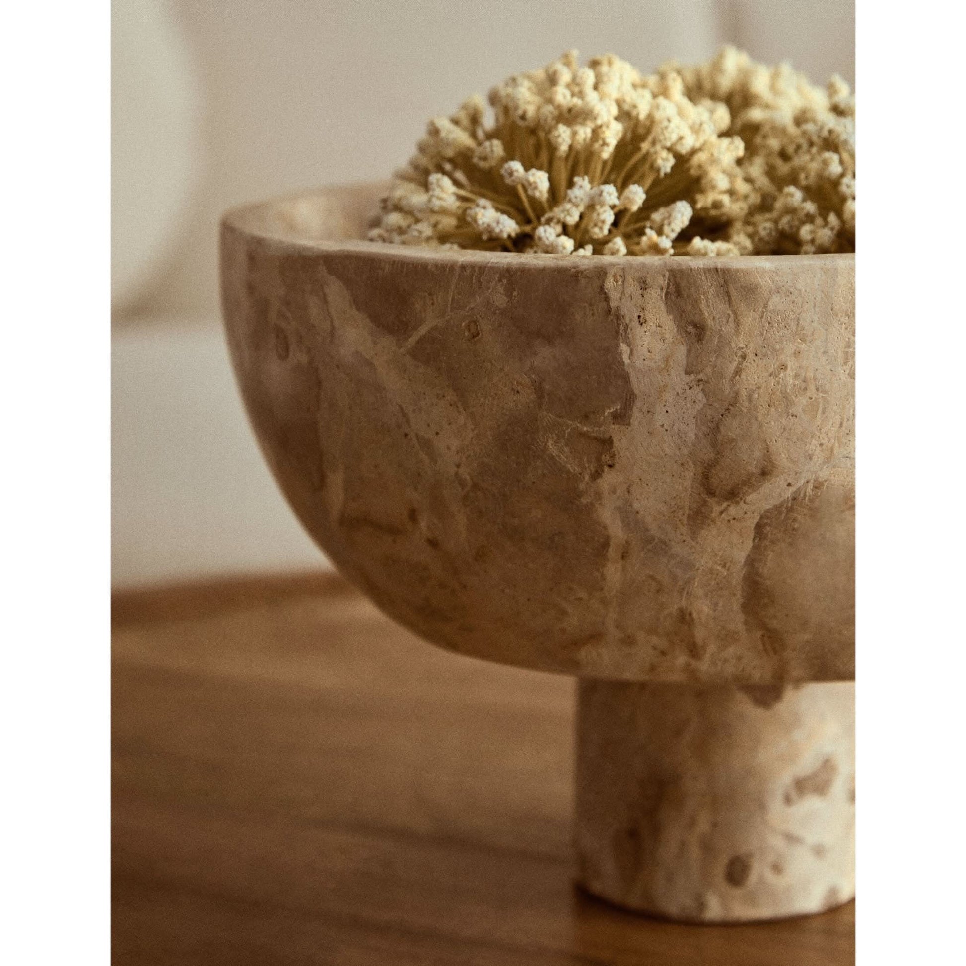 Santino Chocolate Marble Pedestal Bowl   Nicholas John Interiors