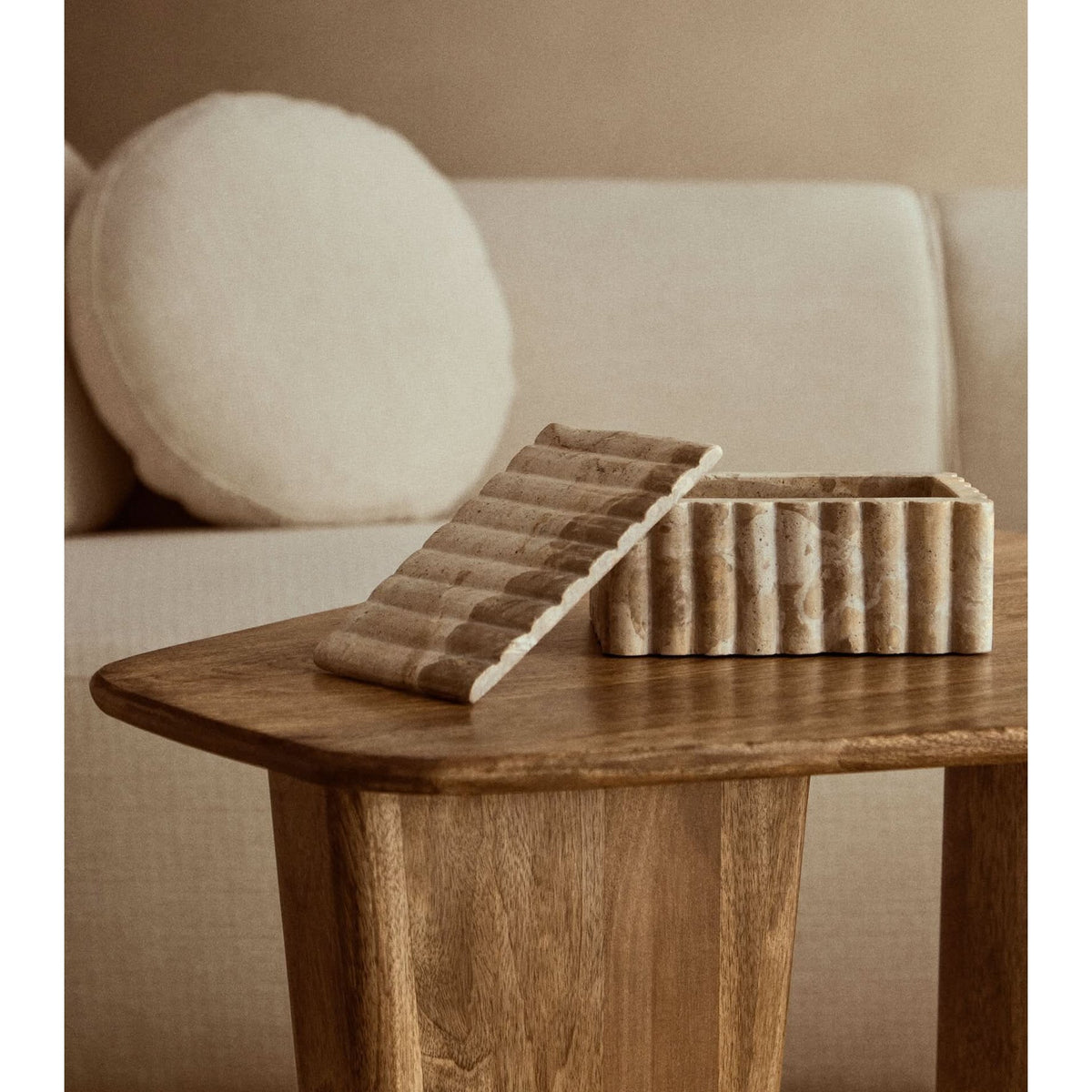 Santino Rectangular Chocolate Marble Box   Nicholas John Interiors