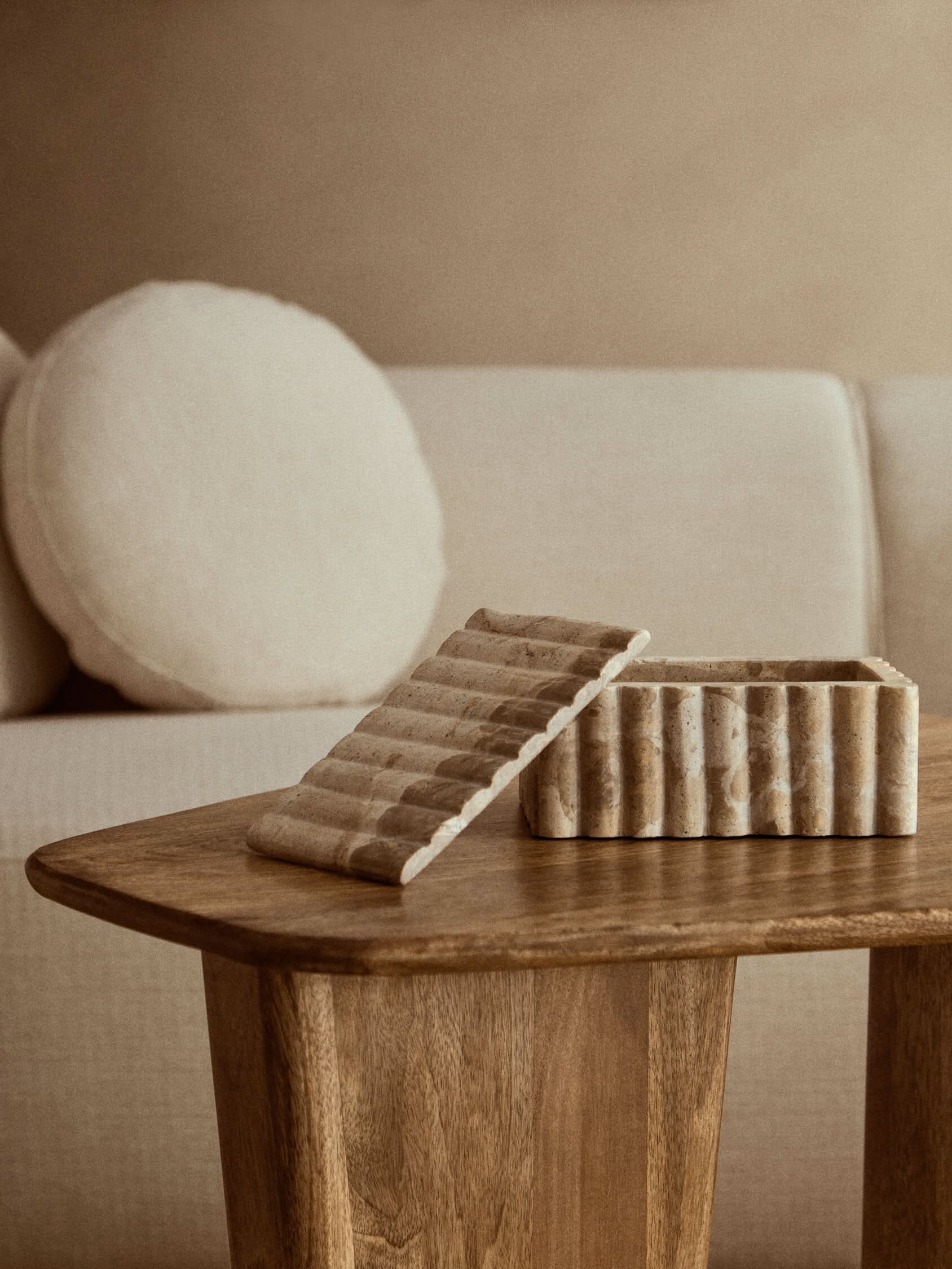 Santino Rectangular Chocolate Marble Box   Nicholas John Interiors