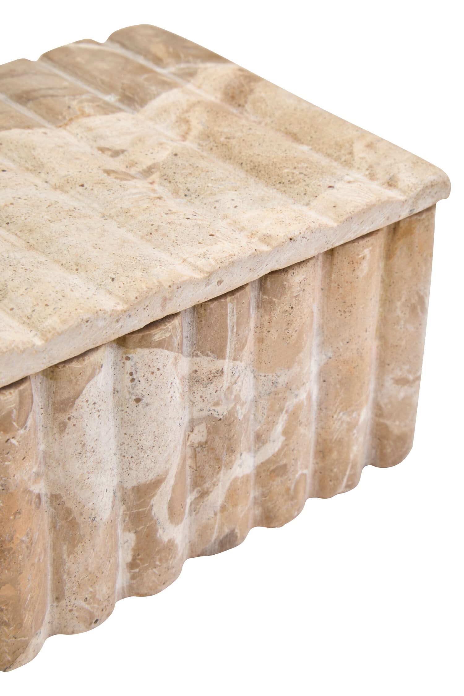Santino Rectangular Chocolate Marble Box   Nicholas John Interiors