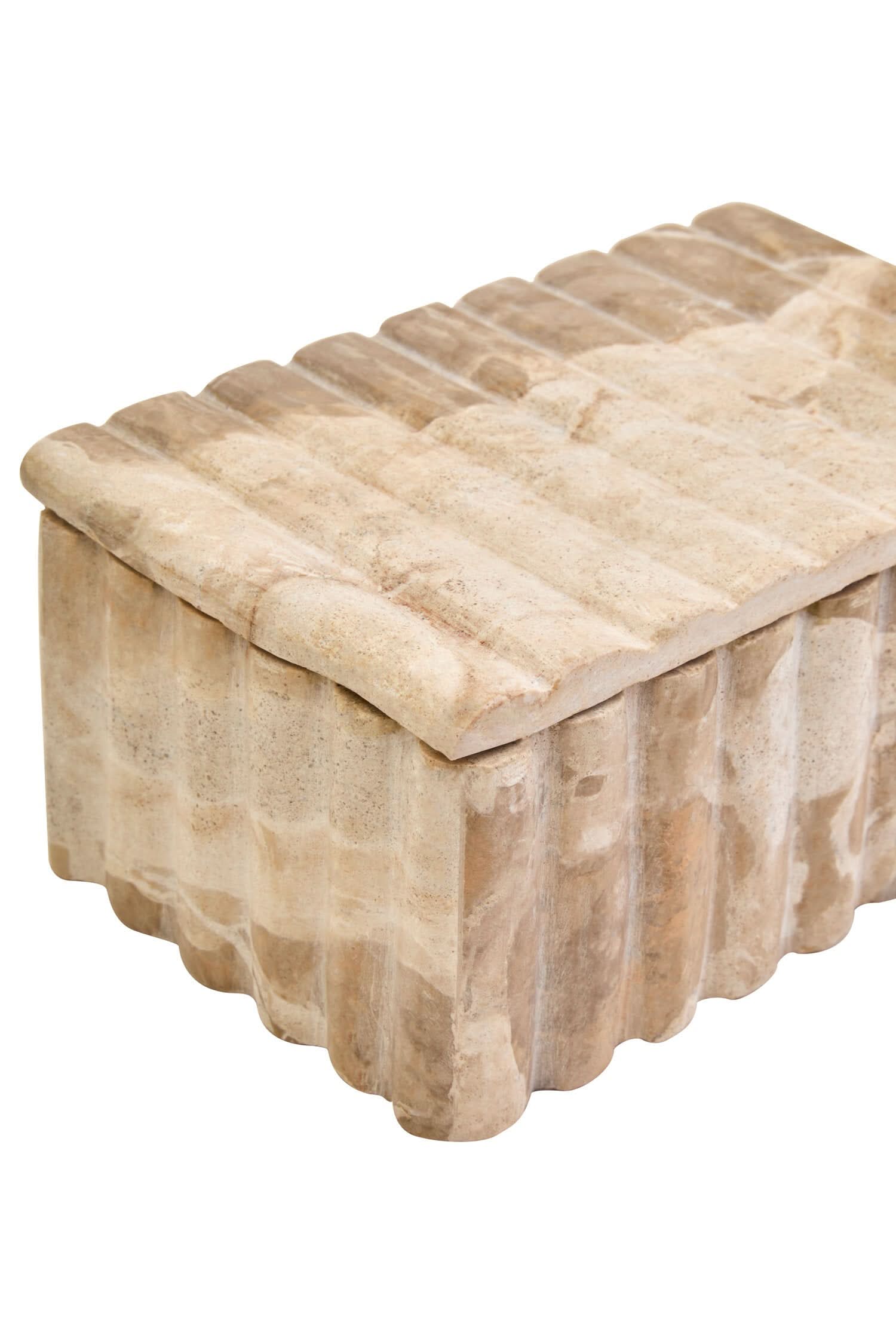 Santino Rectangular Chocolate Marble Box   Nicholas John Interiors