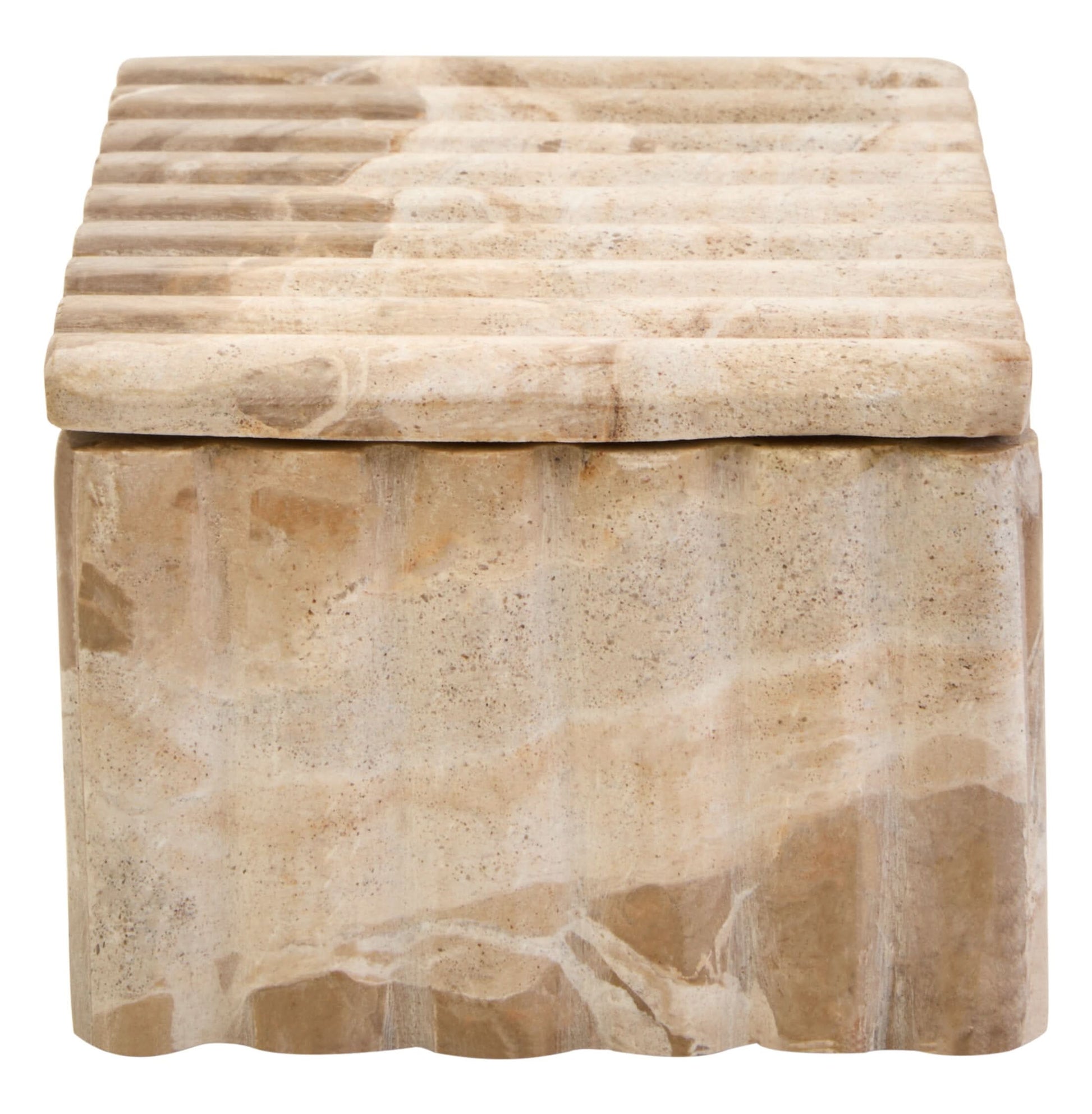 Santino Rectangular Chocolate Marble Box   Nicholas John Interiors