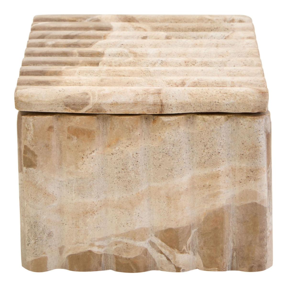 Santino Rectangular Chocolate Marble Box   Nicholas John Interiors